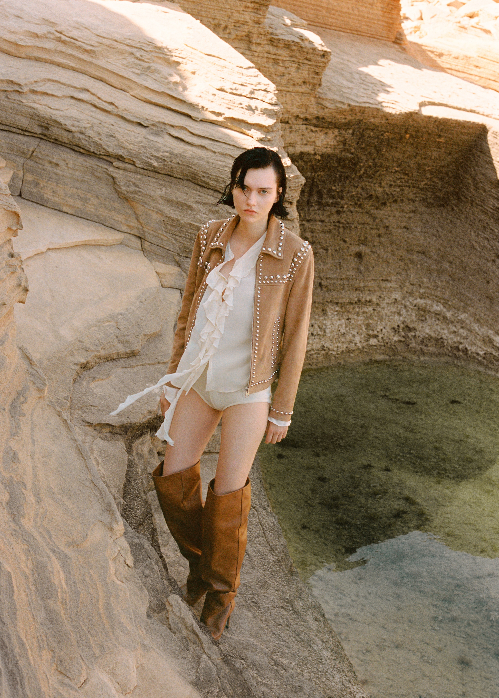 Studded leather jacket Women MANGO Nigeria1