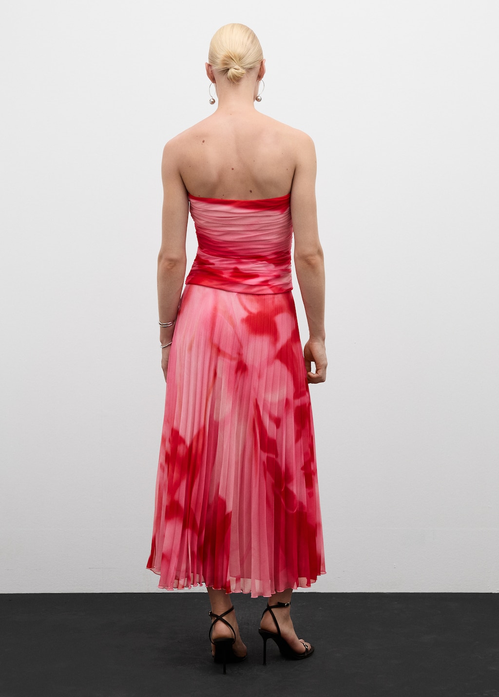 Printed pleated skirt