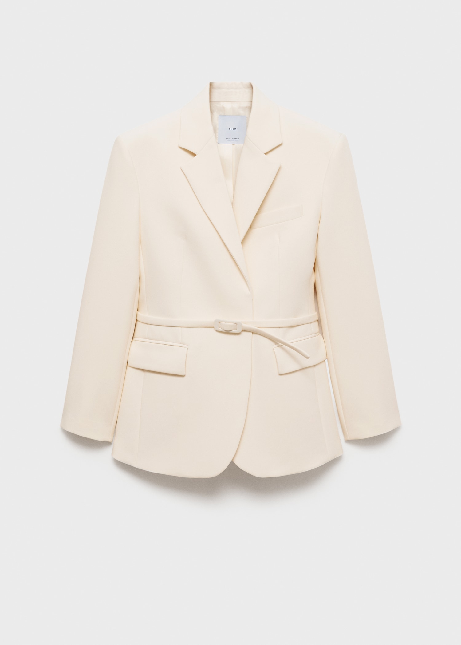 Suit jacket with belt