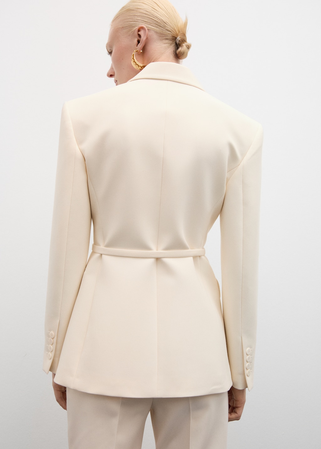 Mango belted blazer best sale
