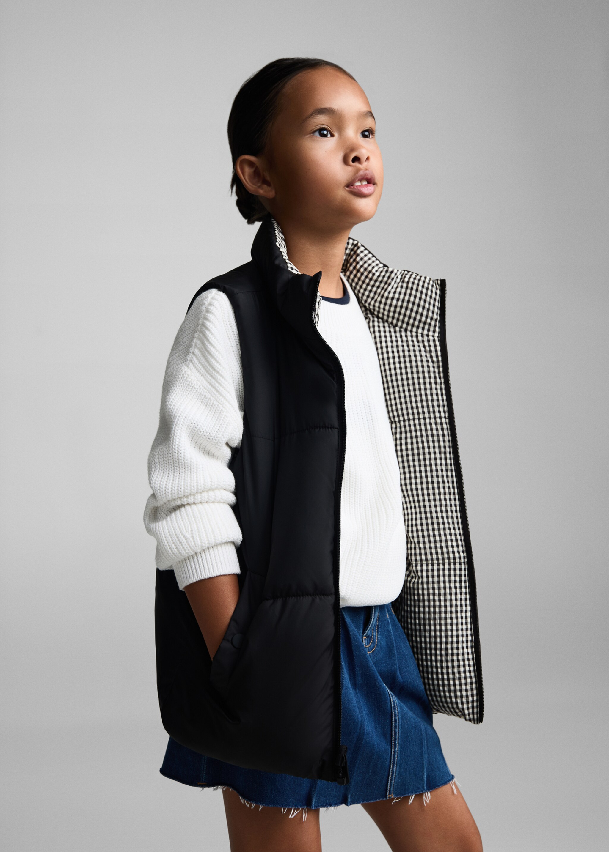 Reversible quilted gilet - Medium plane