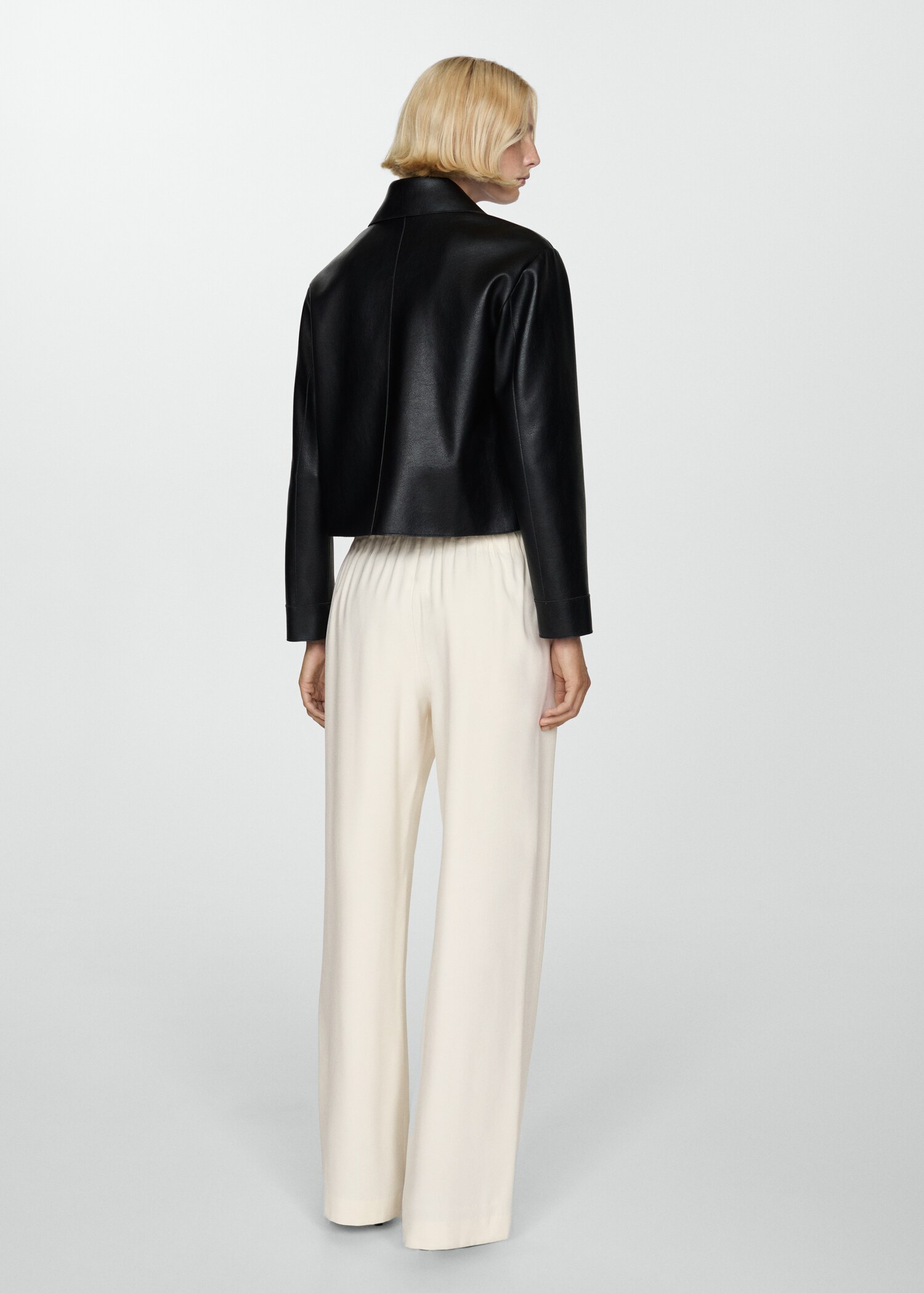 Wideleg trousers with elastic waist - Reverse of the article