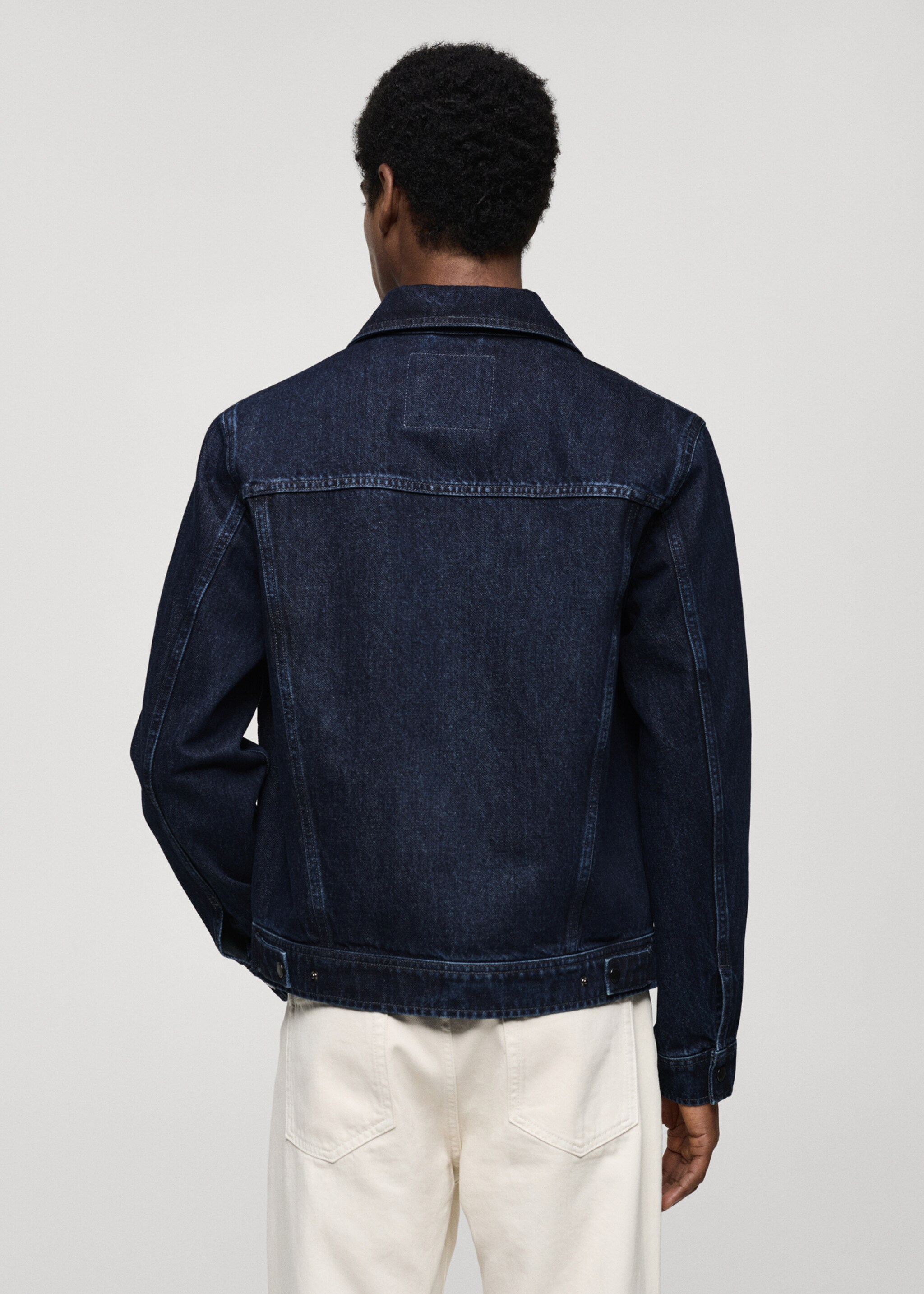 Kürk yakalı denim mont - Ürünün arkası
