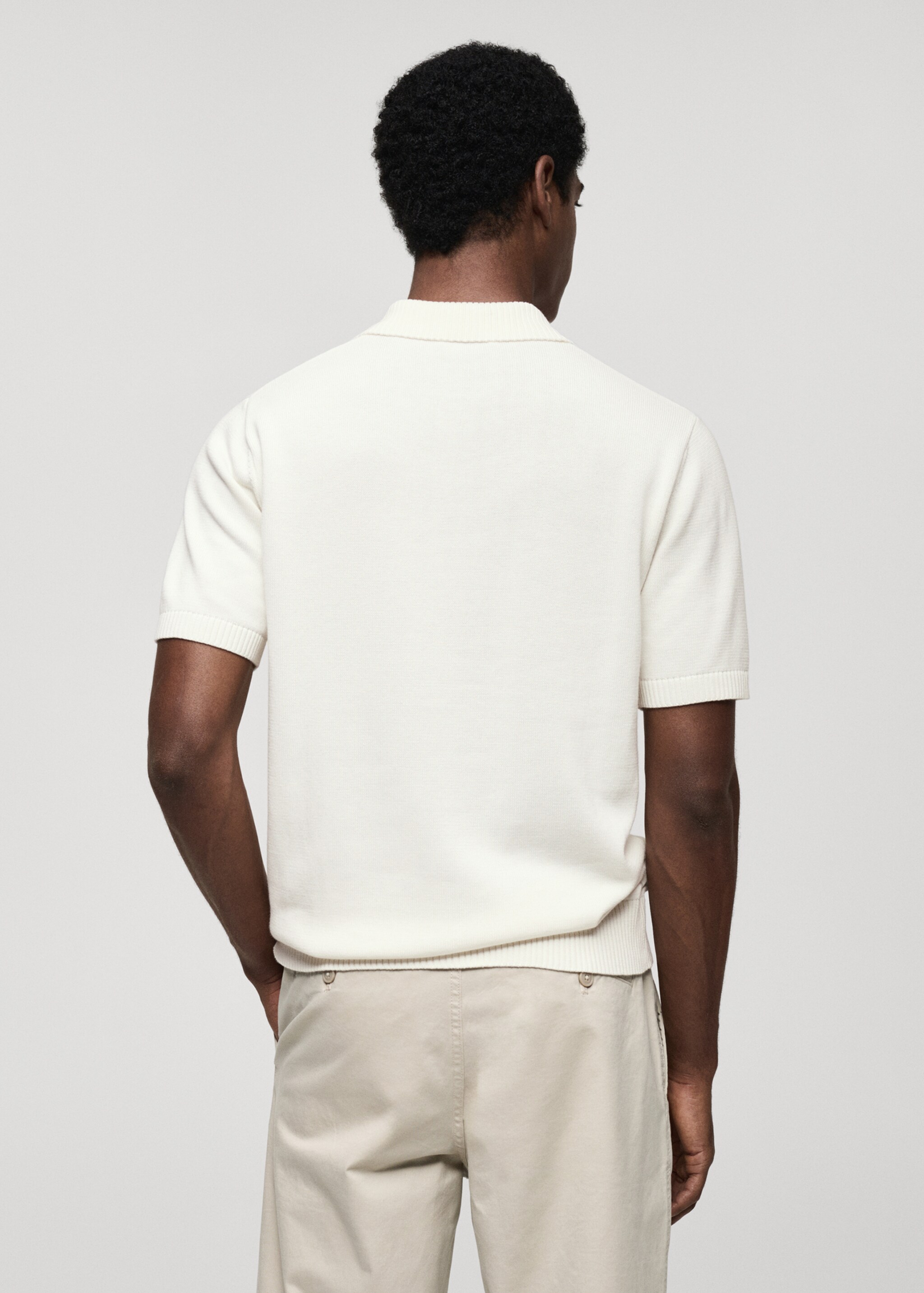 Fine-knit cotton polo shirt - Reverse of the article