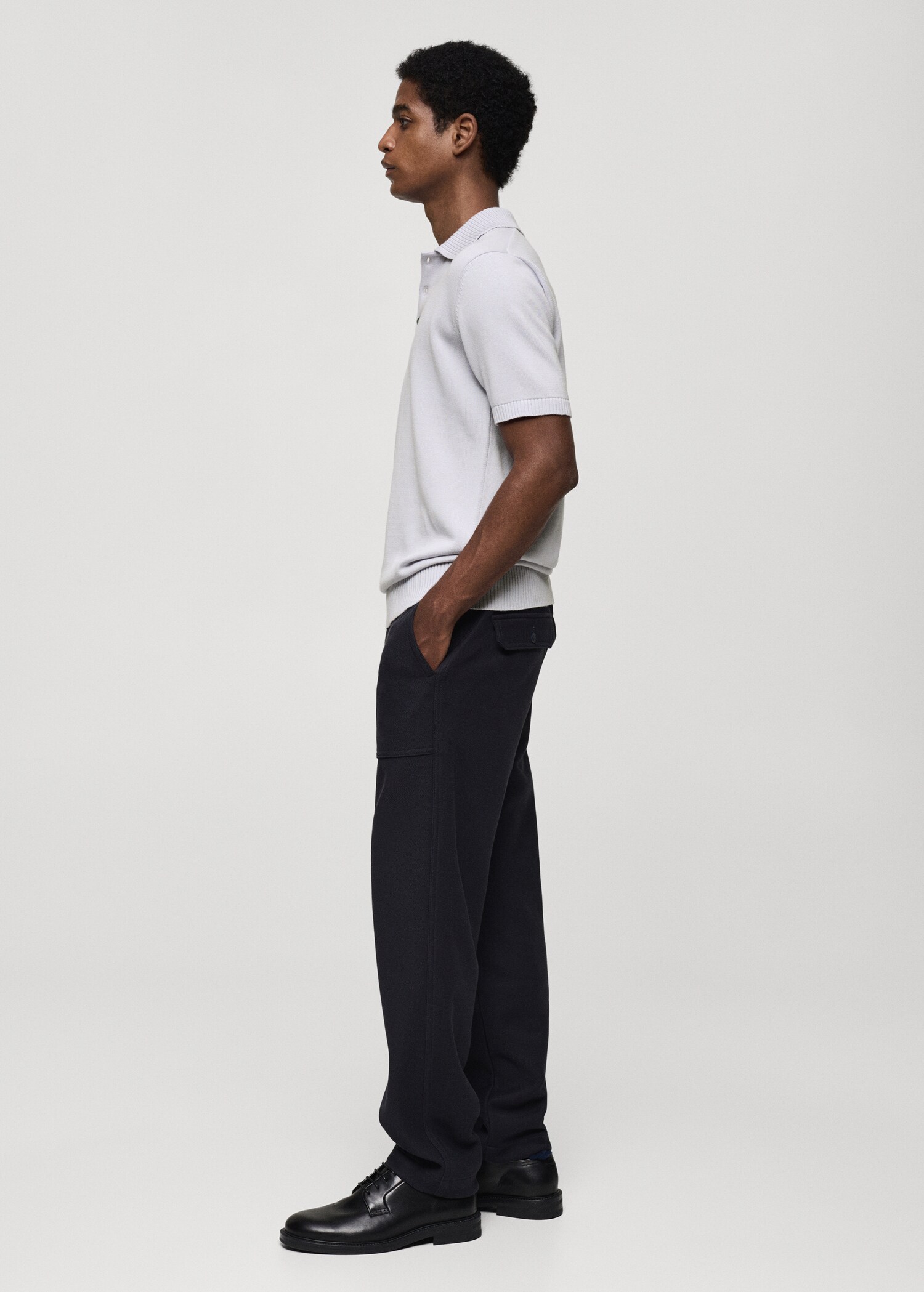 Fine-knit cotton polo shirt - Details of the article 2