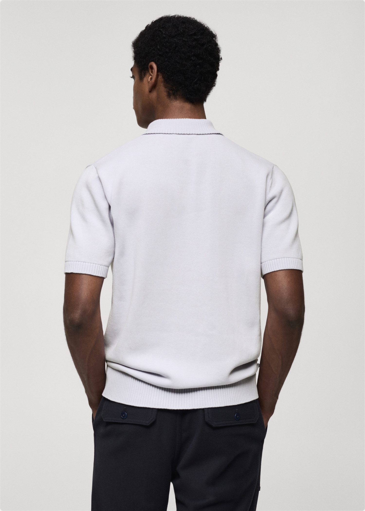 Fine-knit cotton polo shirt - Reverse of the article