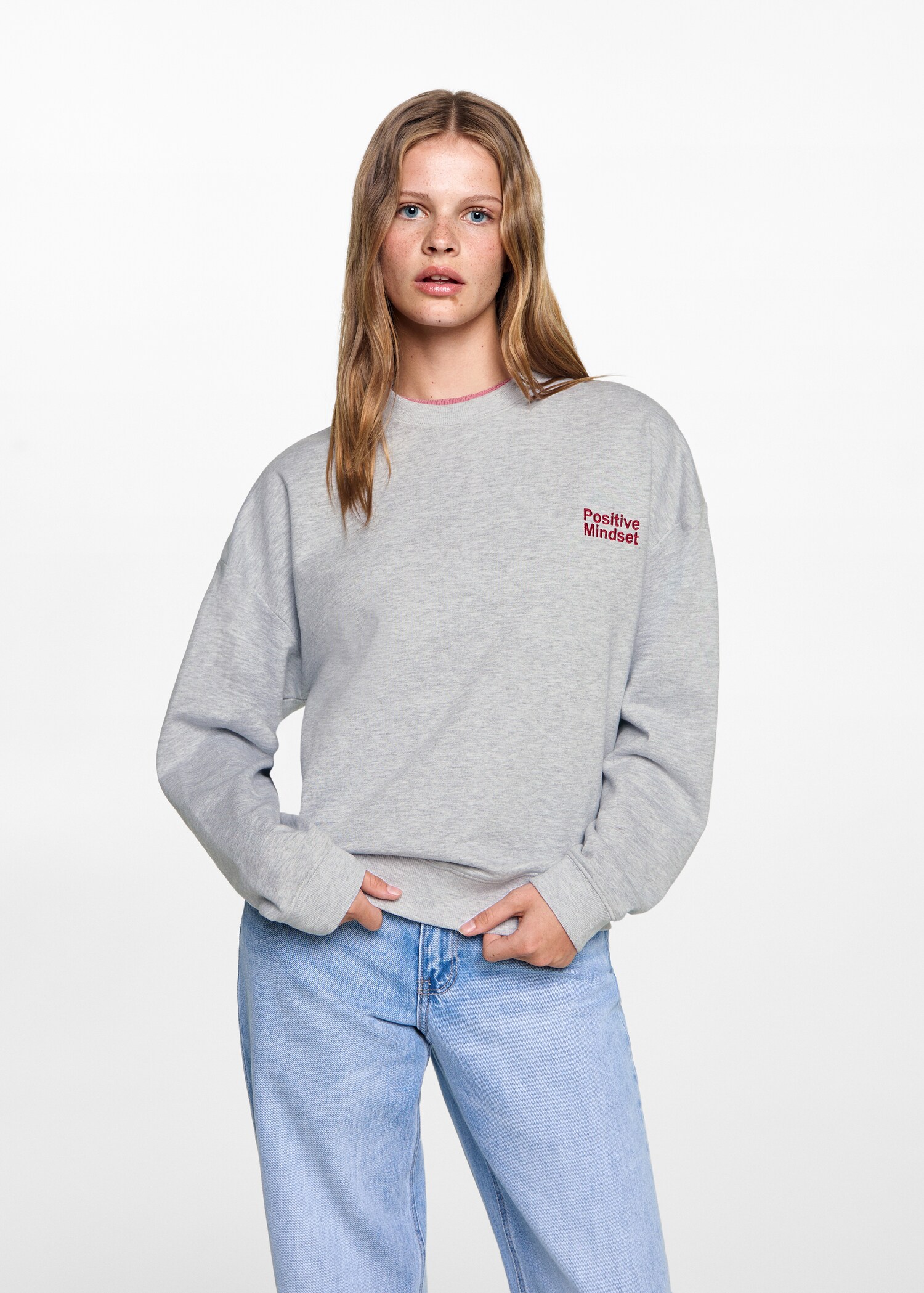 Embroidered detail cotton sweatshirt - Medium plane