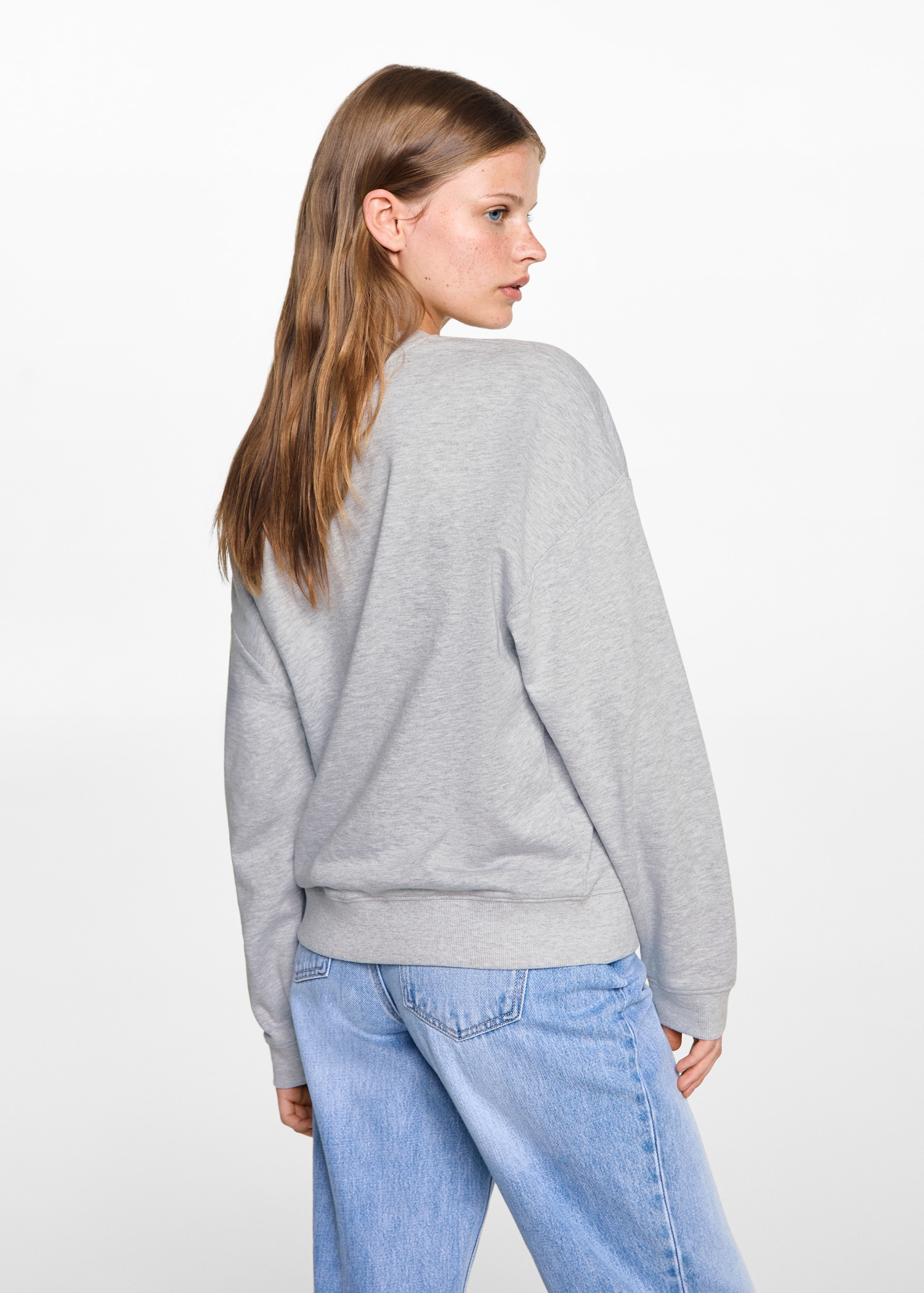 Embroidered detail cotton sweatshirt - Reverse of the article