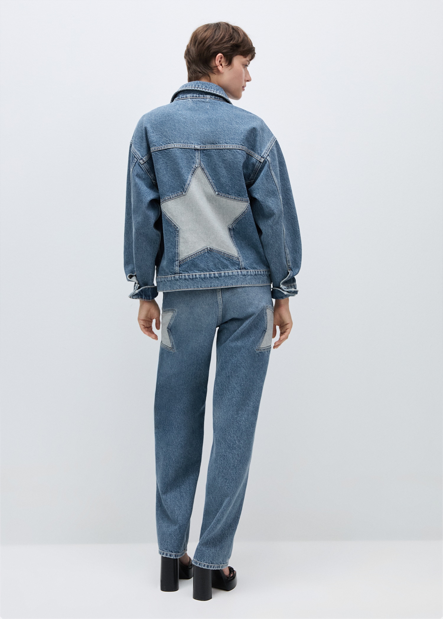 Blouson en jean étoile - Verso de l’article
