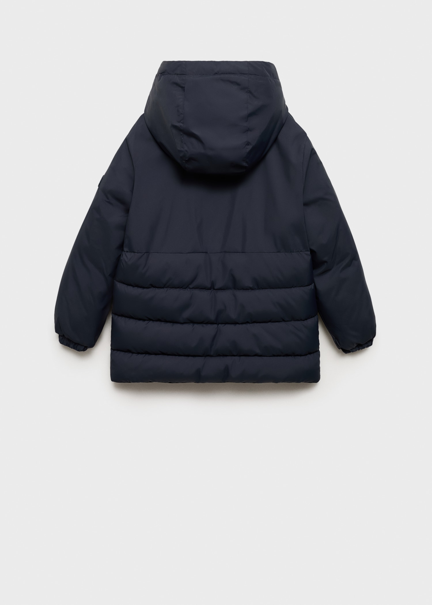 Hooded water-repellent quilted jacket - Reverse of the article