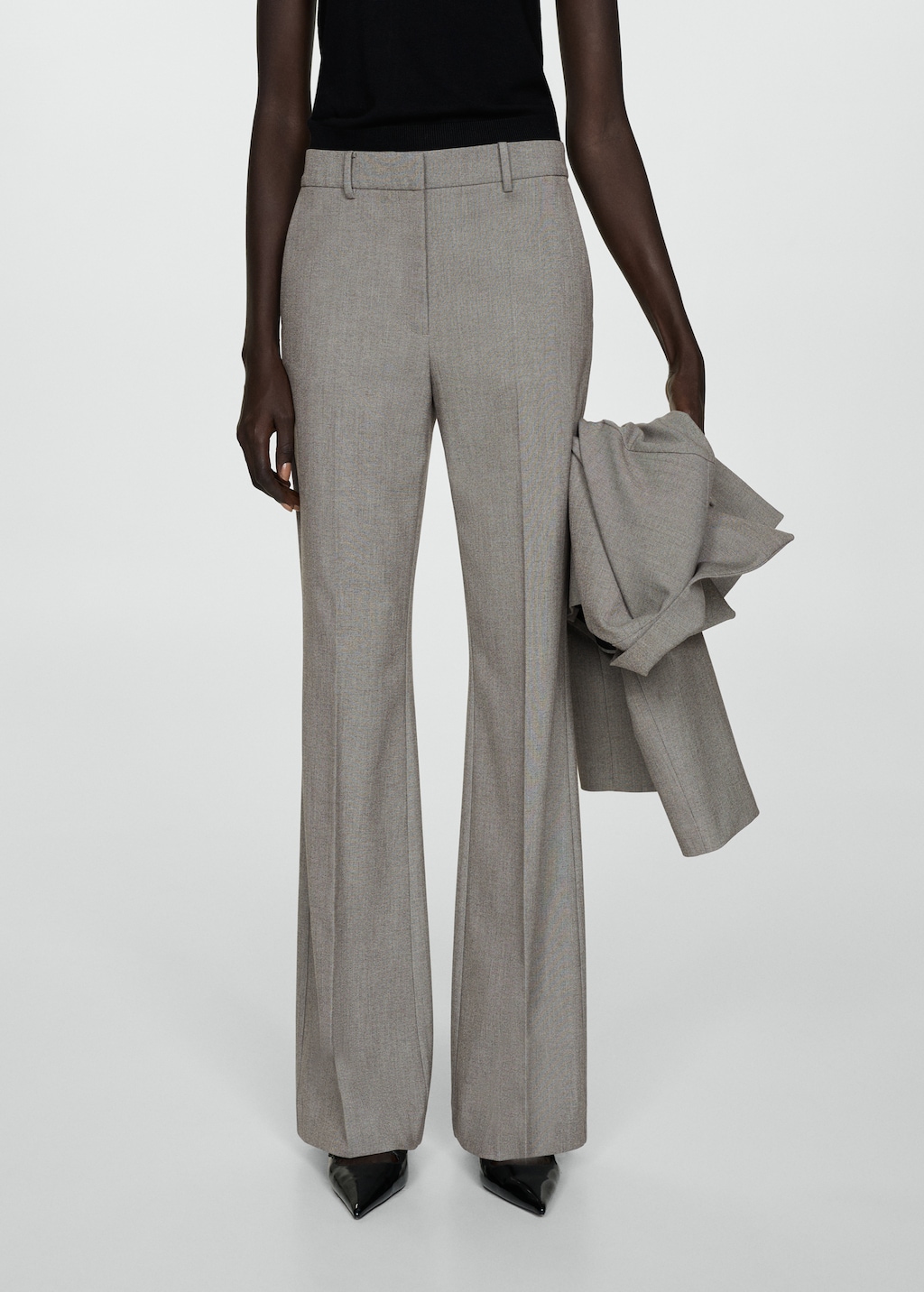 High-waist flared trousers - Women | MANGO USA High-waist flared trousers - Women | MANGO USA