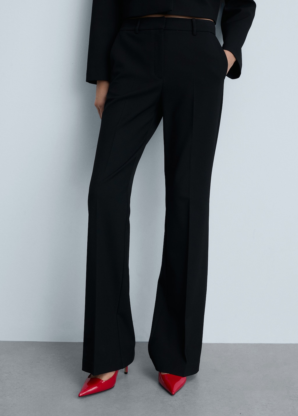 High-waist flared trousers - Women | MANGO Japan High-waist flared trousers - Women | MANGO Japan