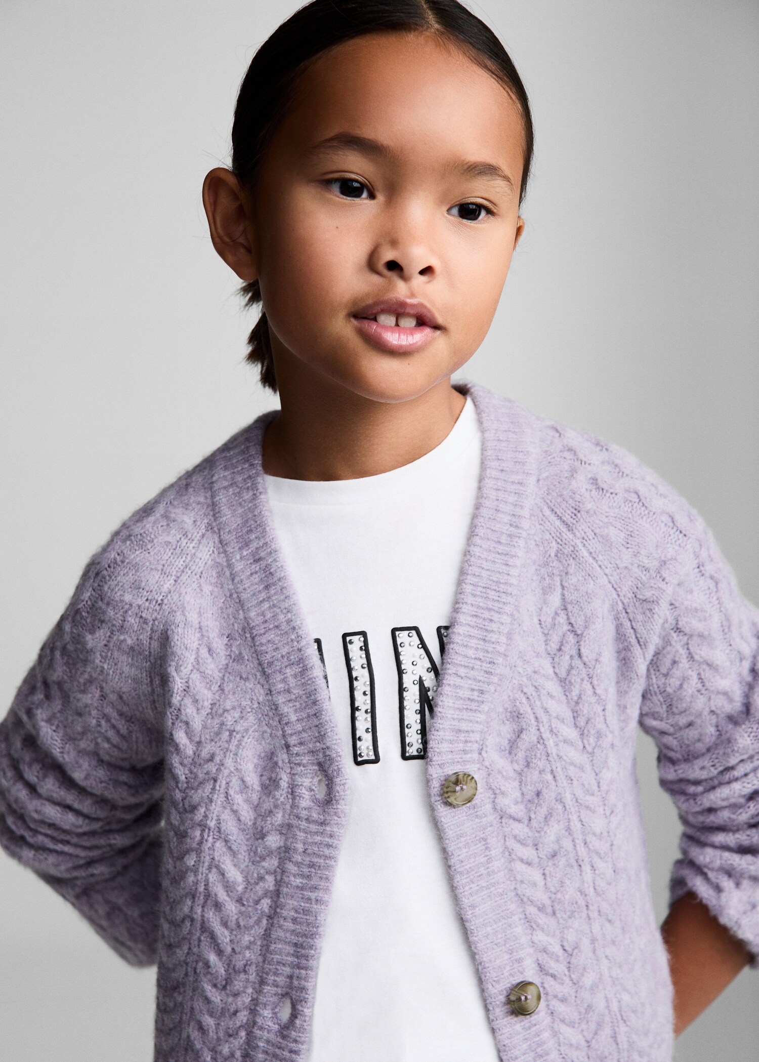 Knitted braided cardigan - Details of the article 1