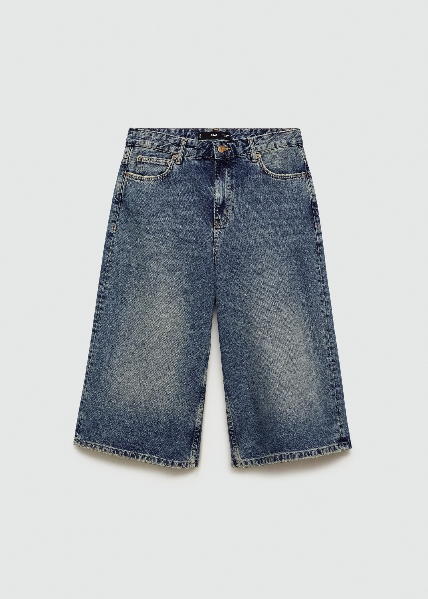 Wideleg denim bermuda shorts - Изделие без модели