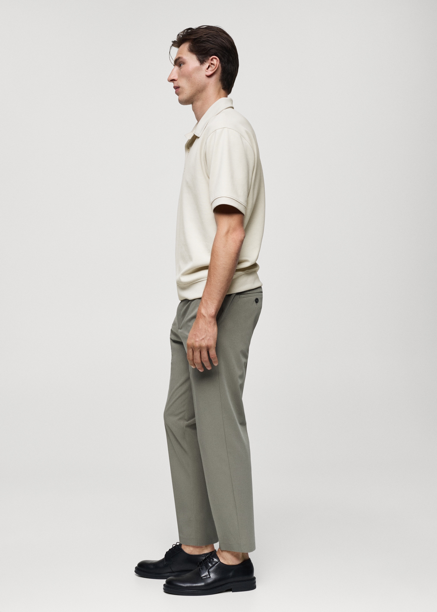 Regular fit sweatshirt-fabric polo shirt - Details of the article 2