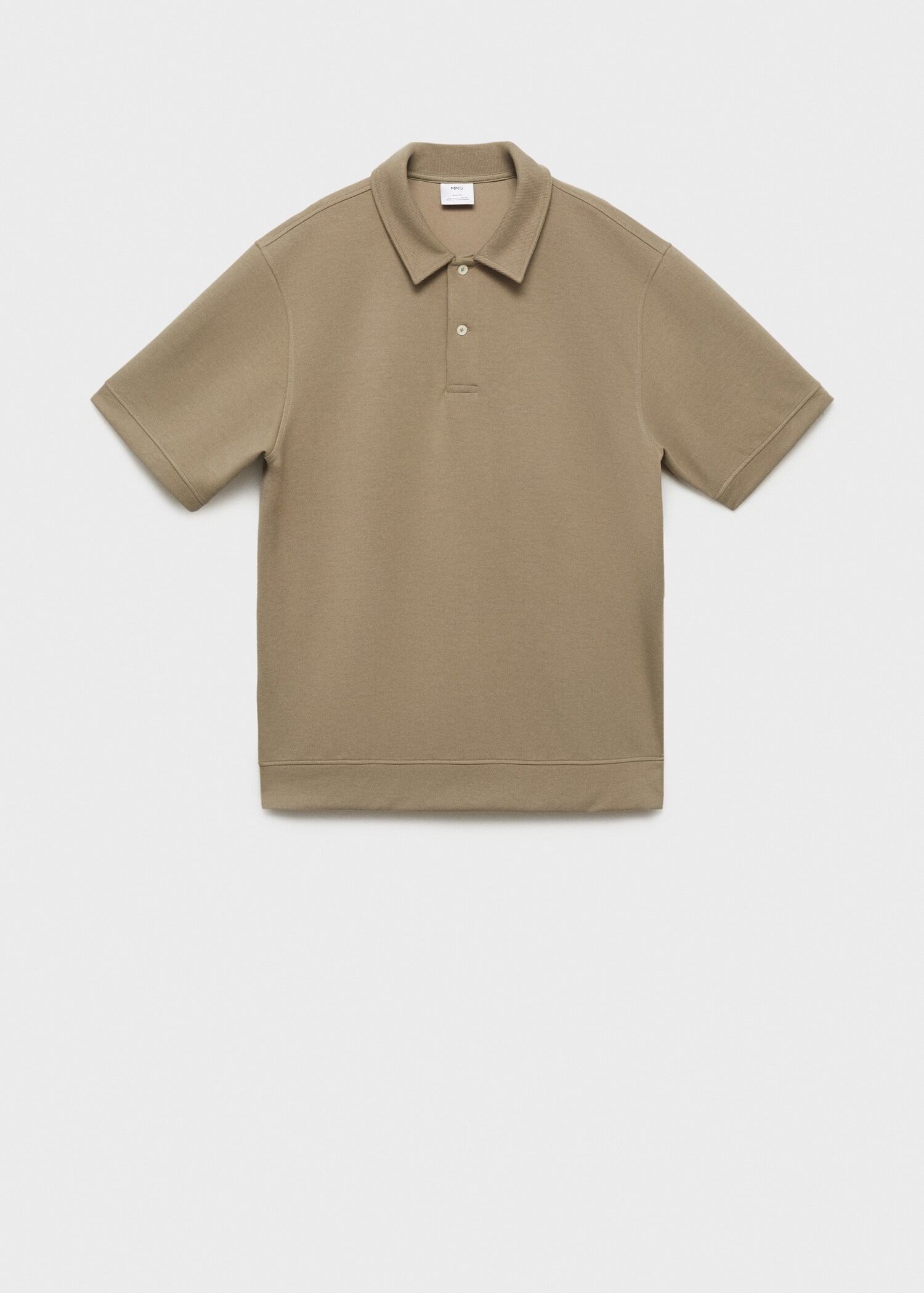 Regular fit sweatshirt-fabric polo shirt - Article without model