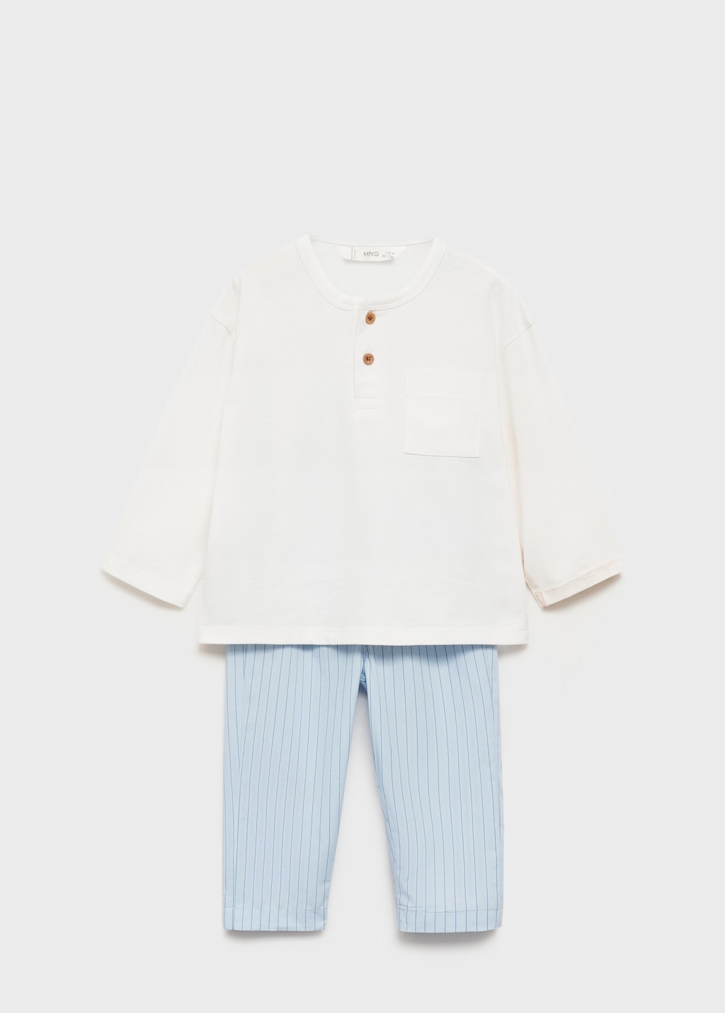 MANGO BABY Striped long pyjamas sky blue 4 5 years Kids