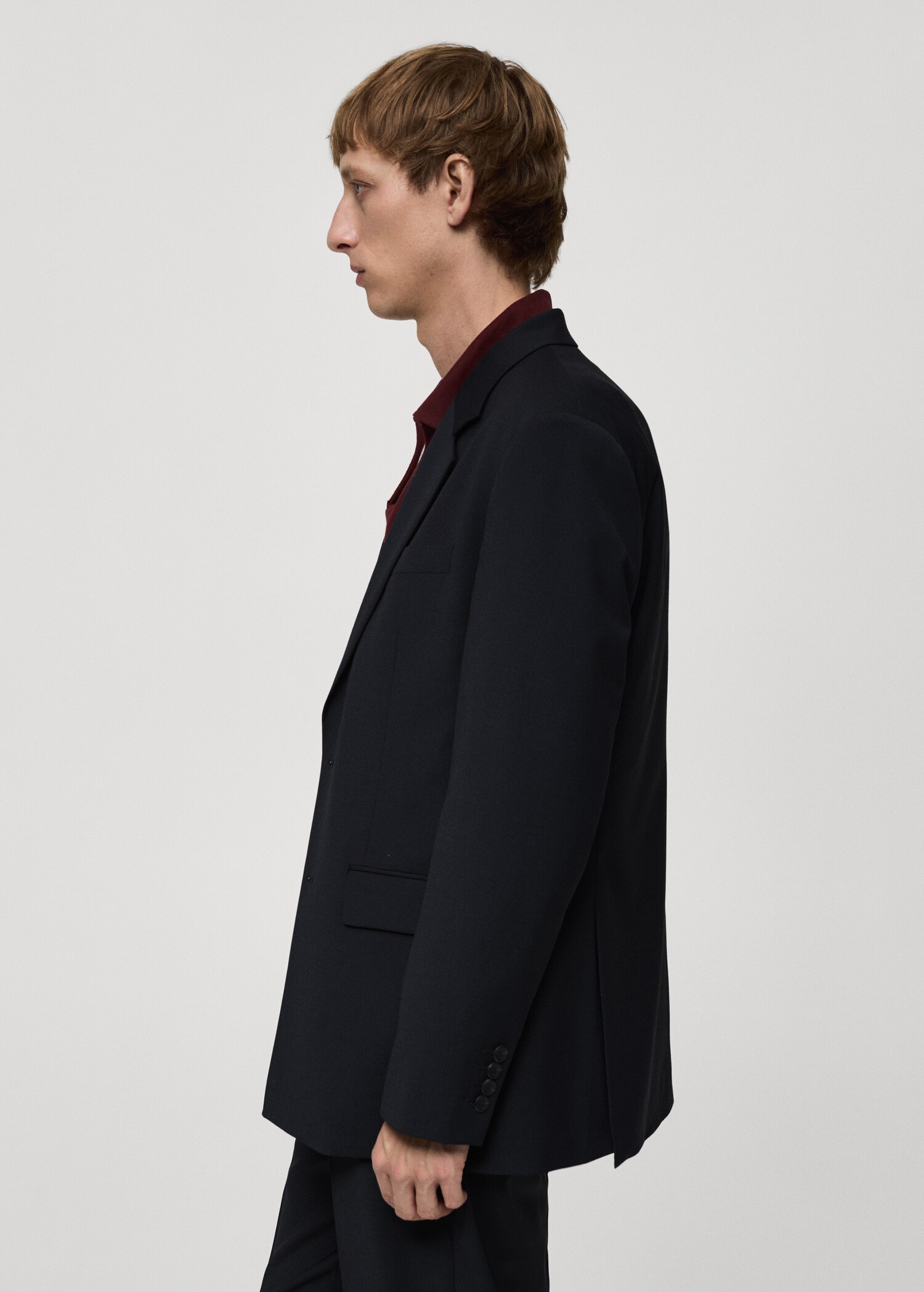 Regular-fit wool-blend suit jacket - Details of the article 1