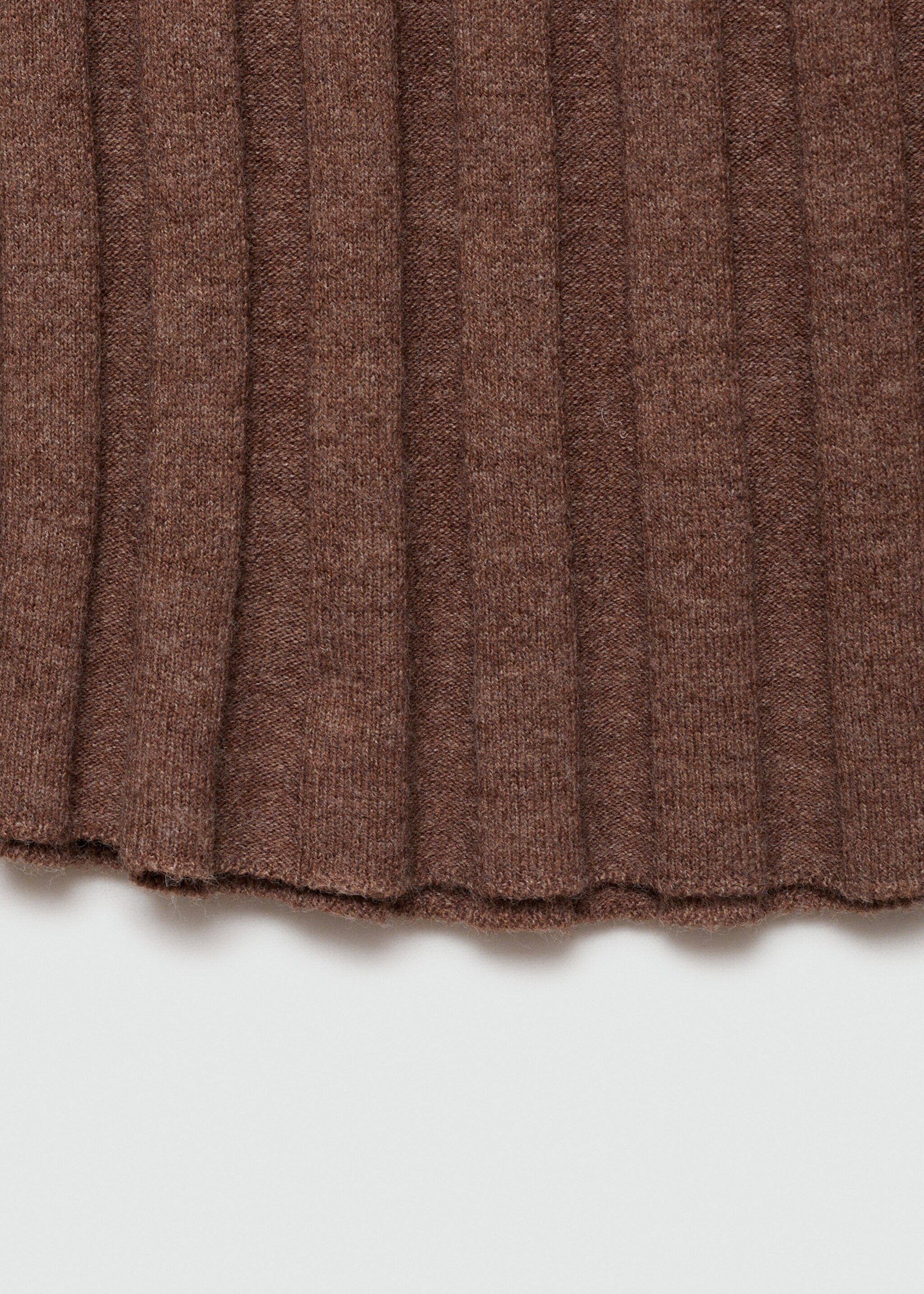 Perkins-neck ribbed dress - Details of the article 0, Caramel. Ref: 77085645-00.
