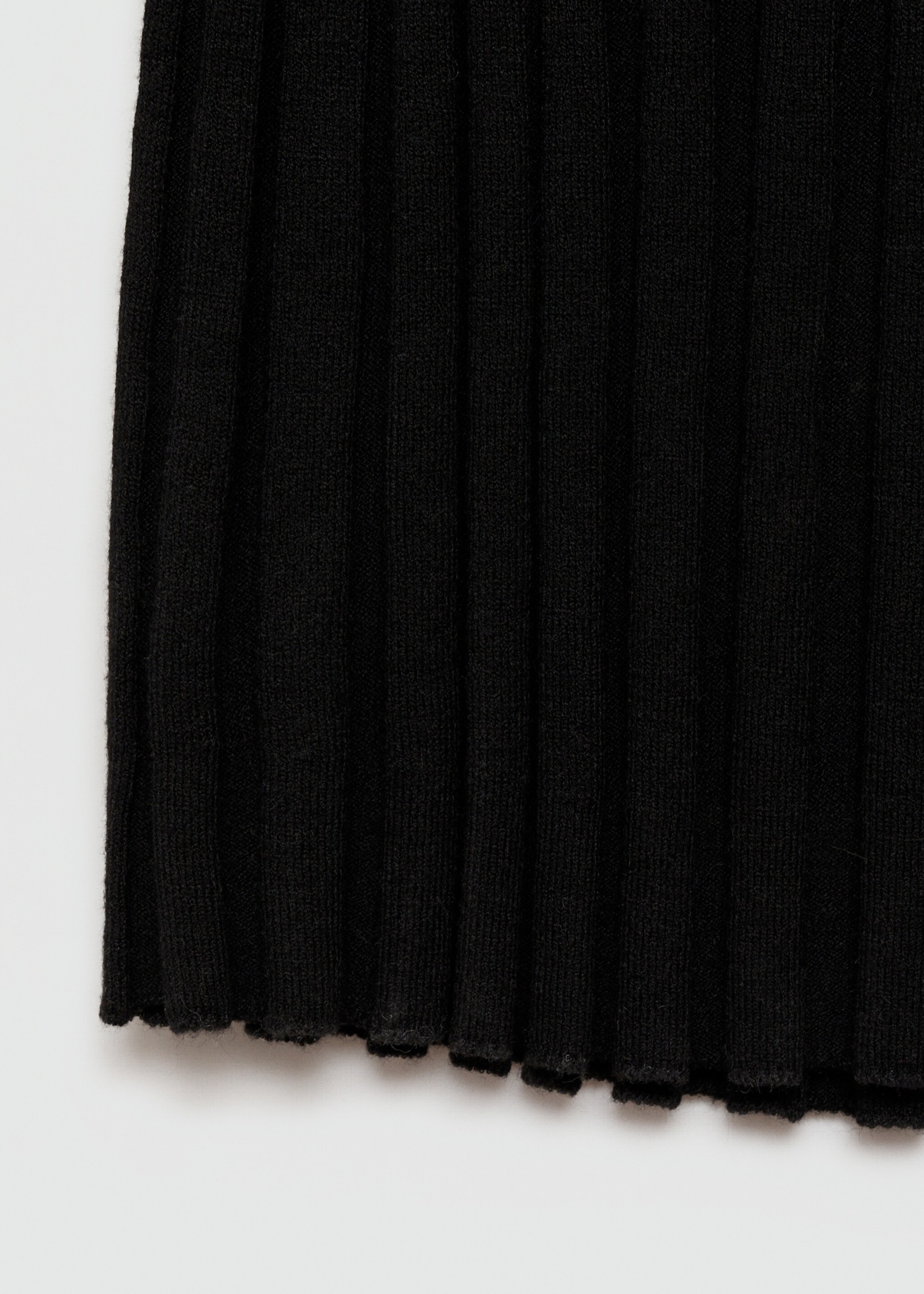 Perkins-neck ribbed dress - Details of the article 0, Black. Ref: 77085645-00.