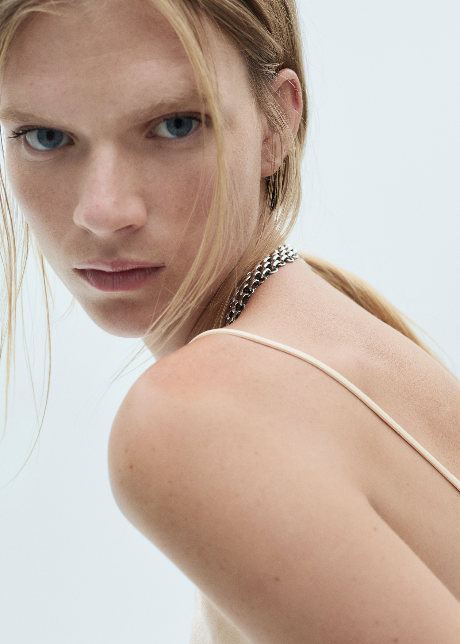 Satin top with thin straps - Details of the article 1
