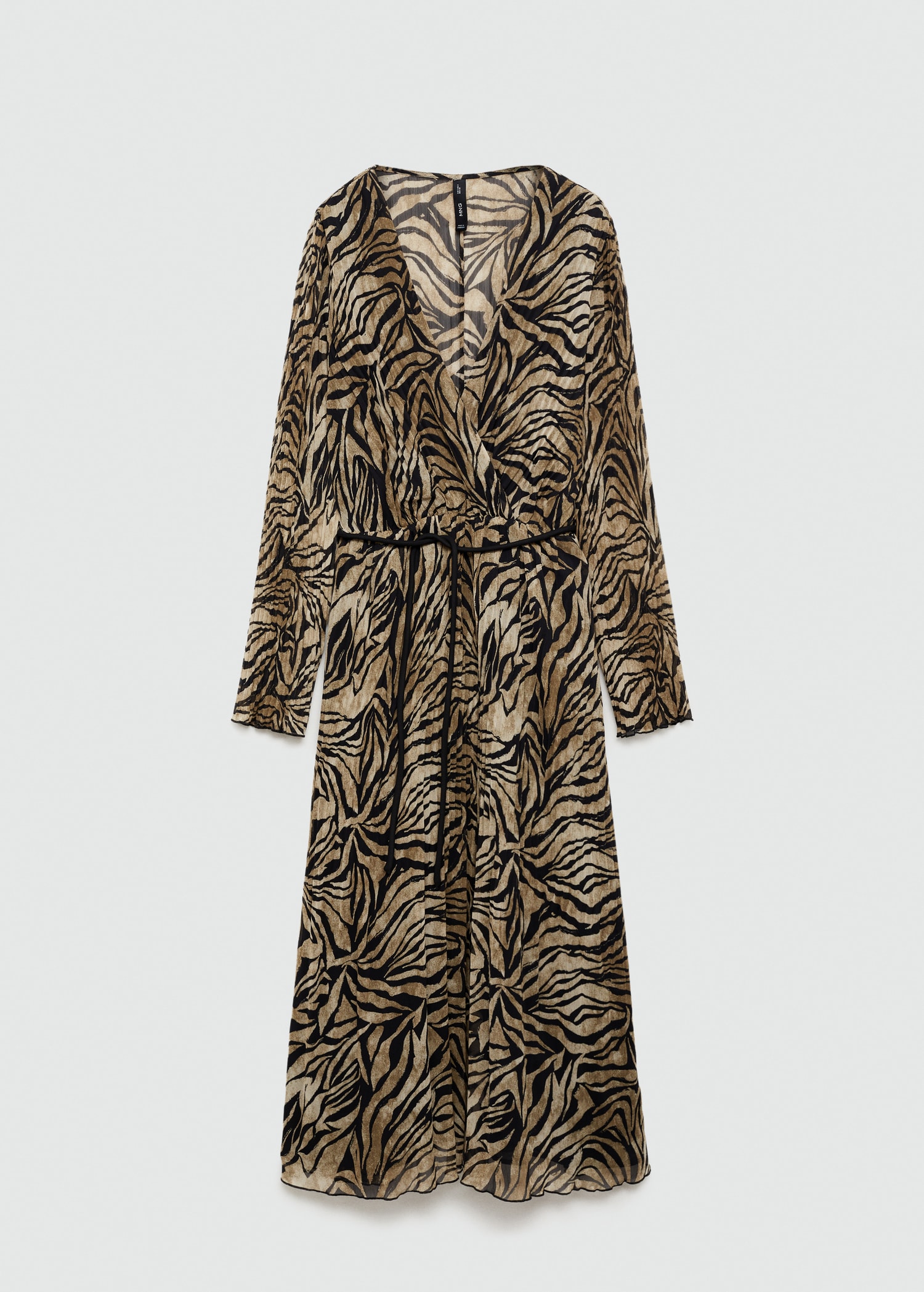 Mango Vestido Camisero Largo Animal Print Vestido Camisero Animal