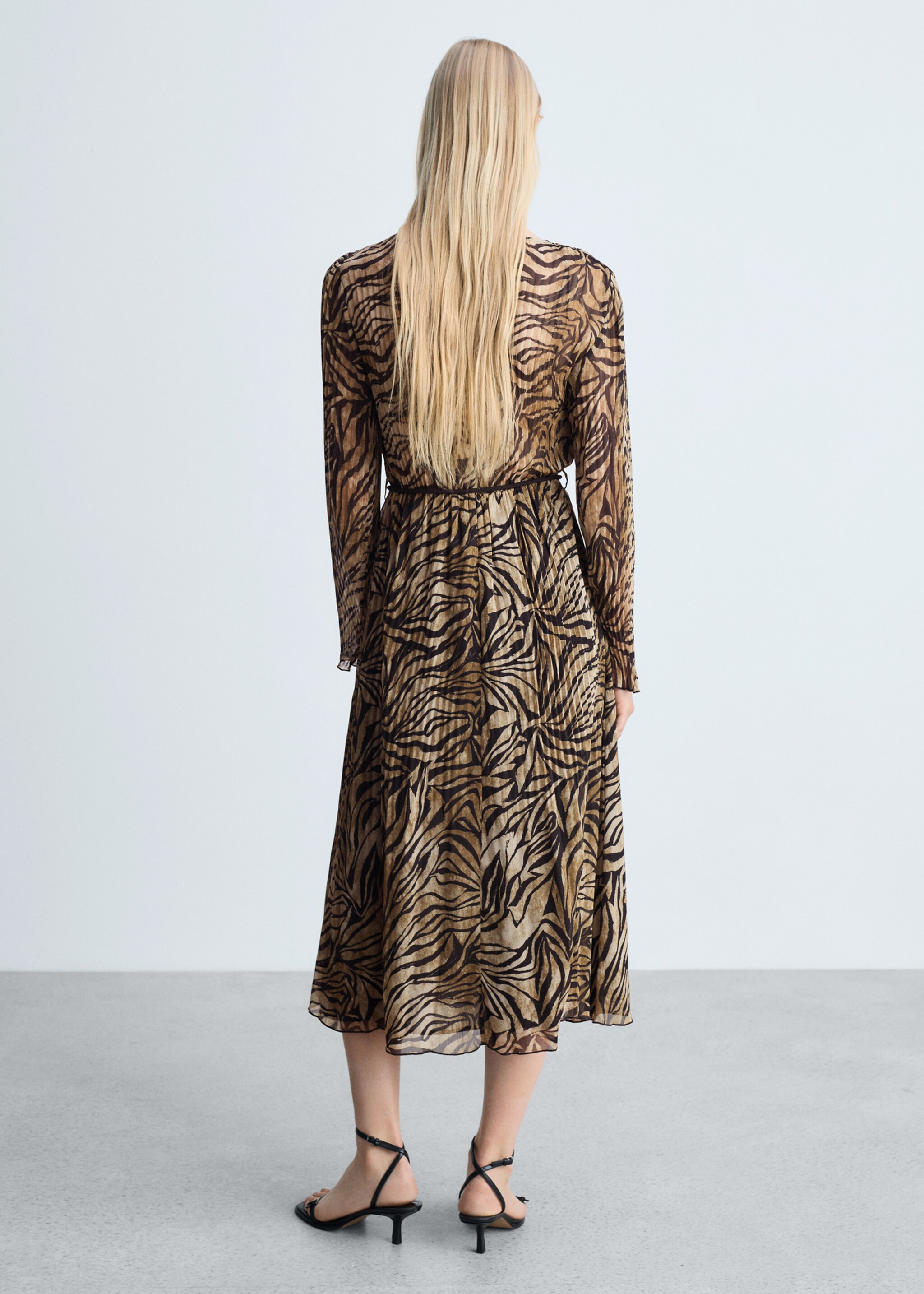 Leopard-print dress with bow - Reverse of the article