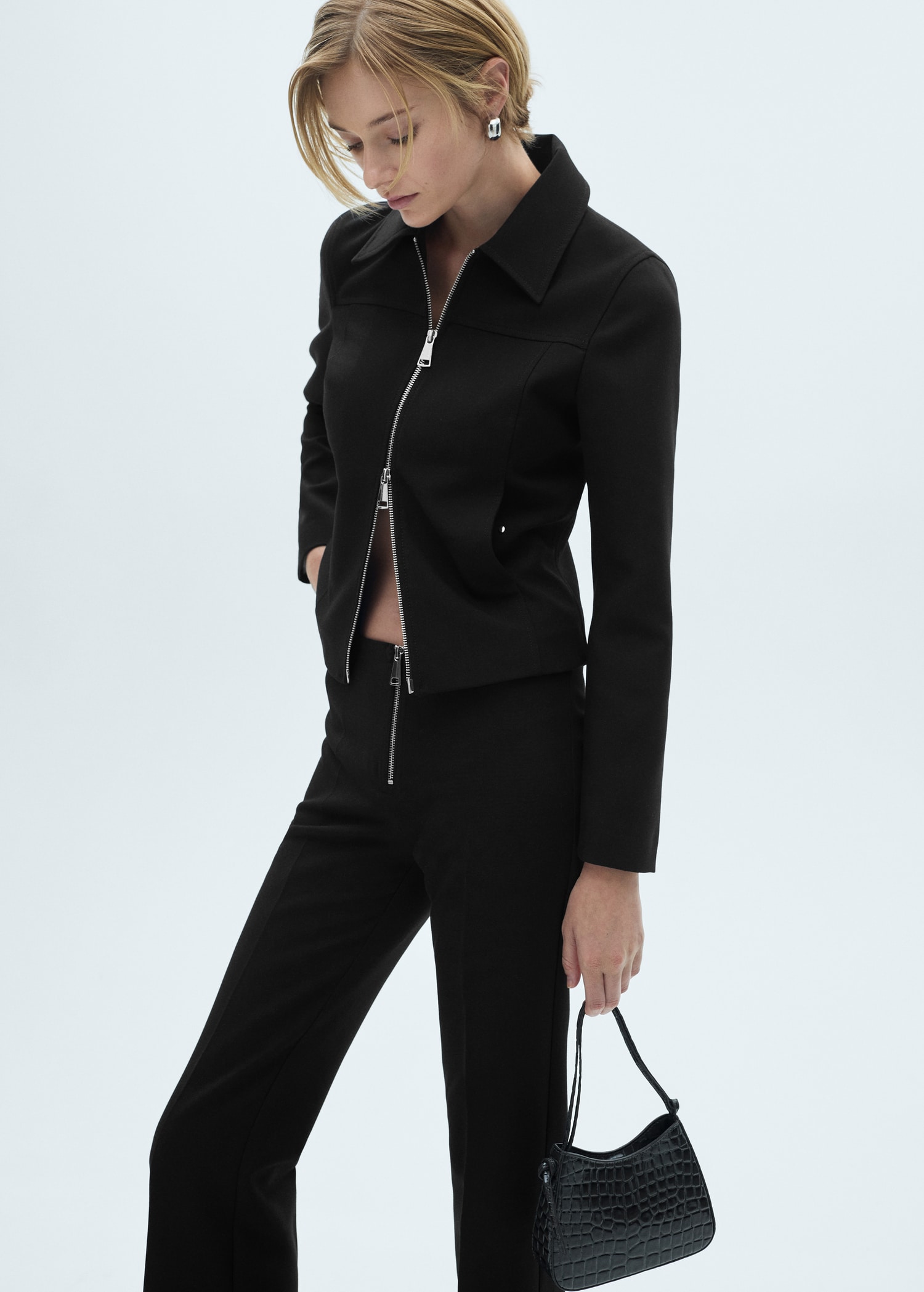 Flared trousers with zip - Details of the article 1