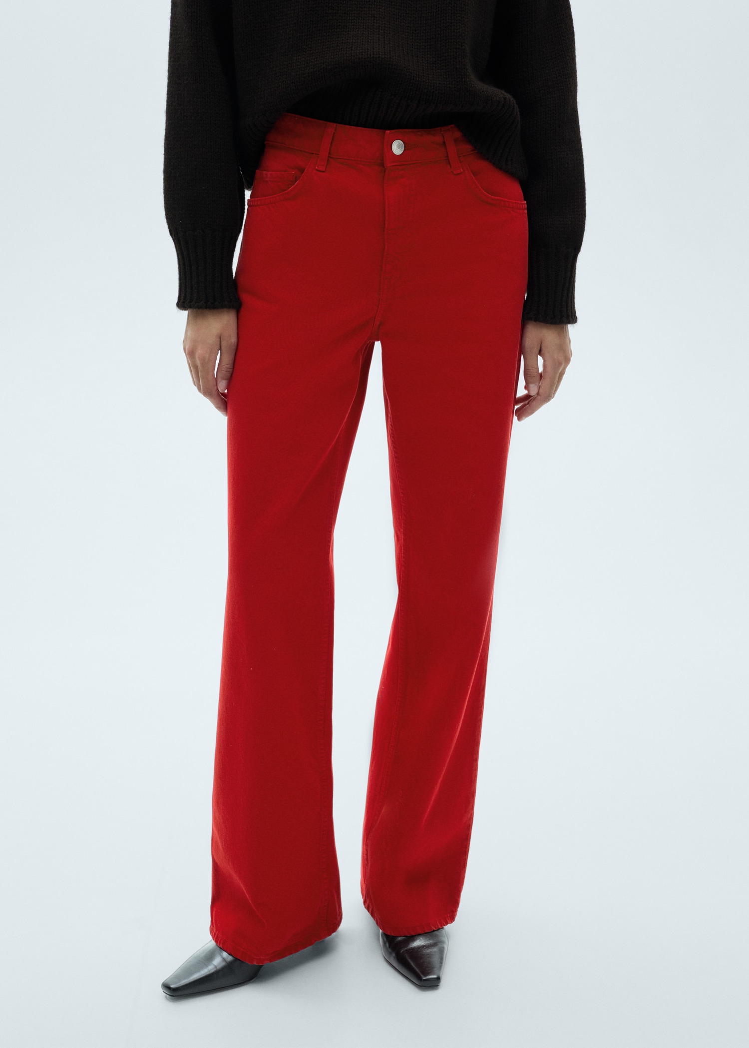 High waist straight jeans