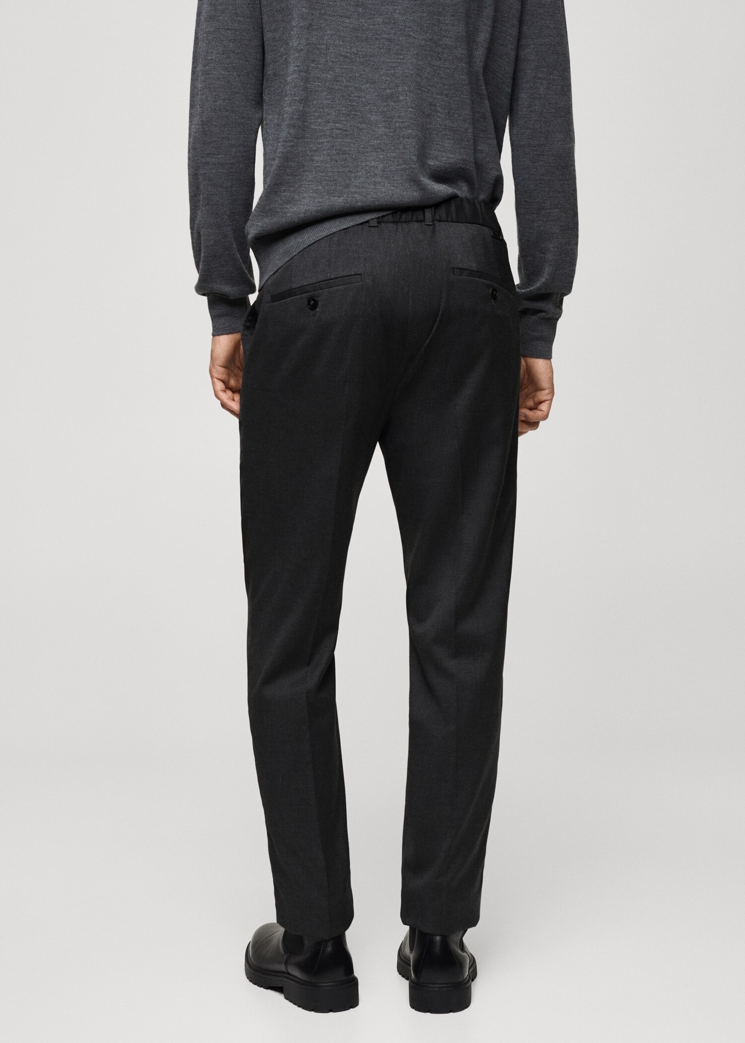 Pleated slim-fit trousers - Reverse of the article