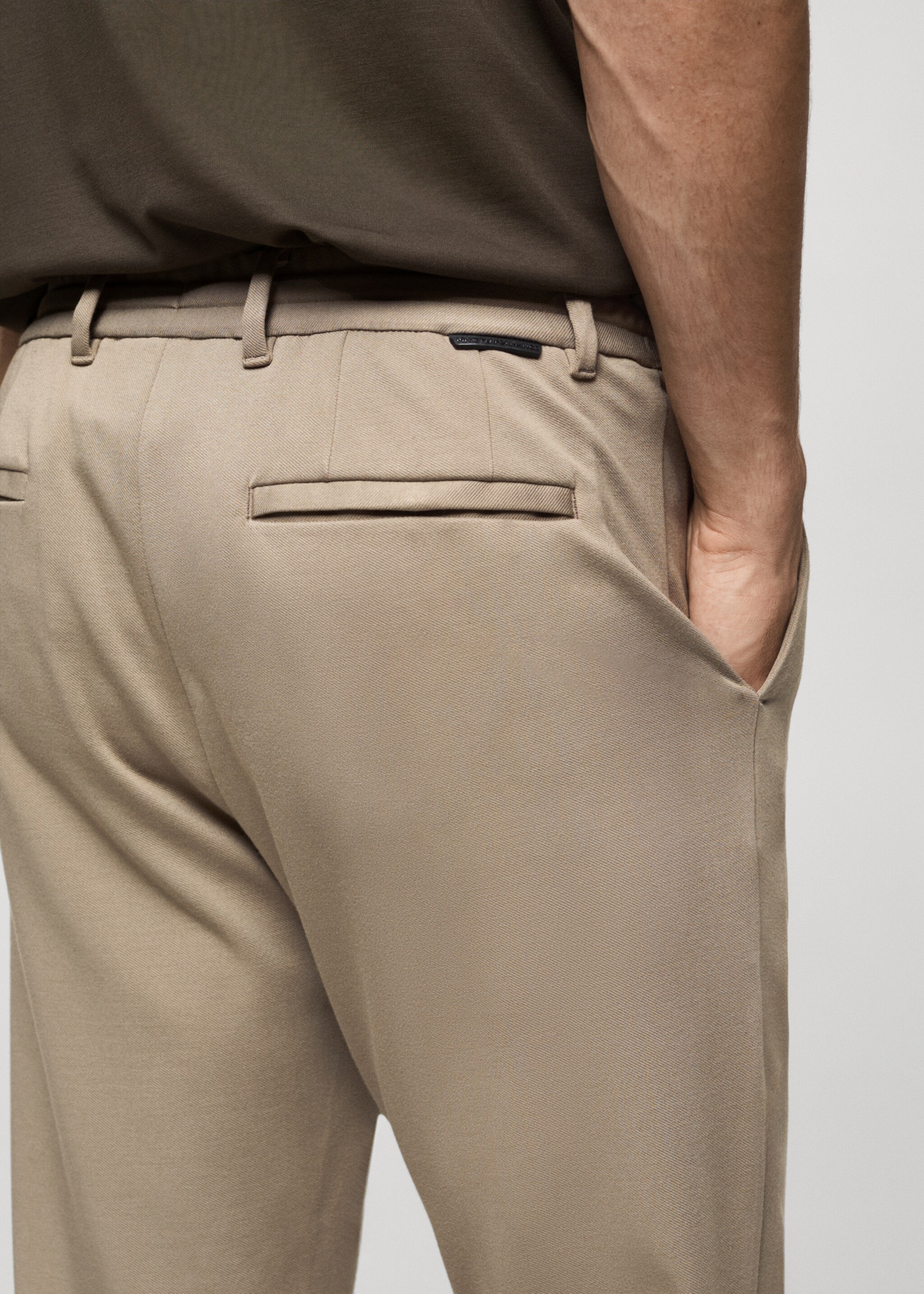 Stretch fabric slim-fit trousers with drawstring - Details of the article 6