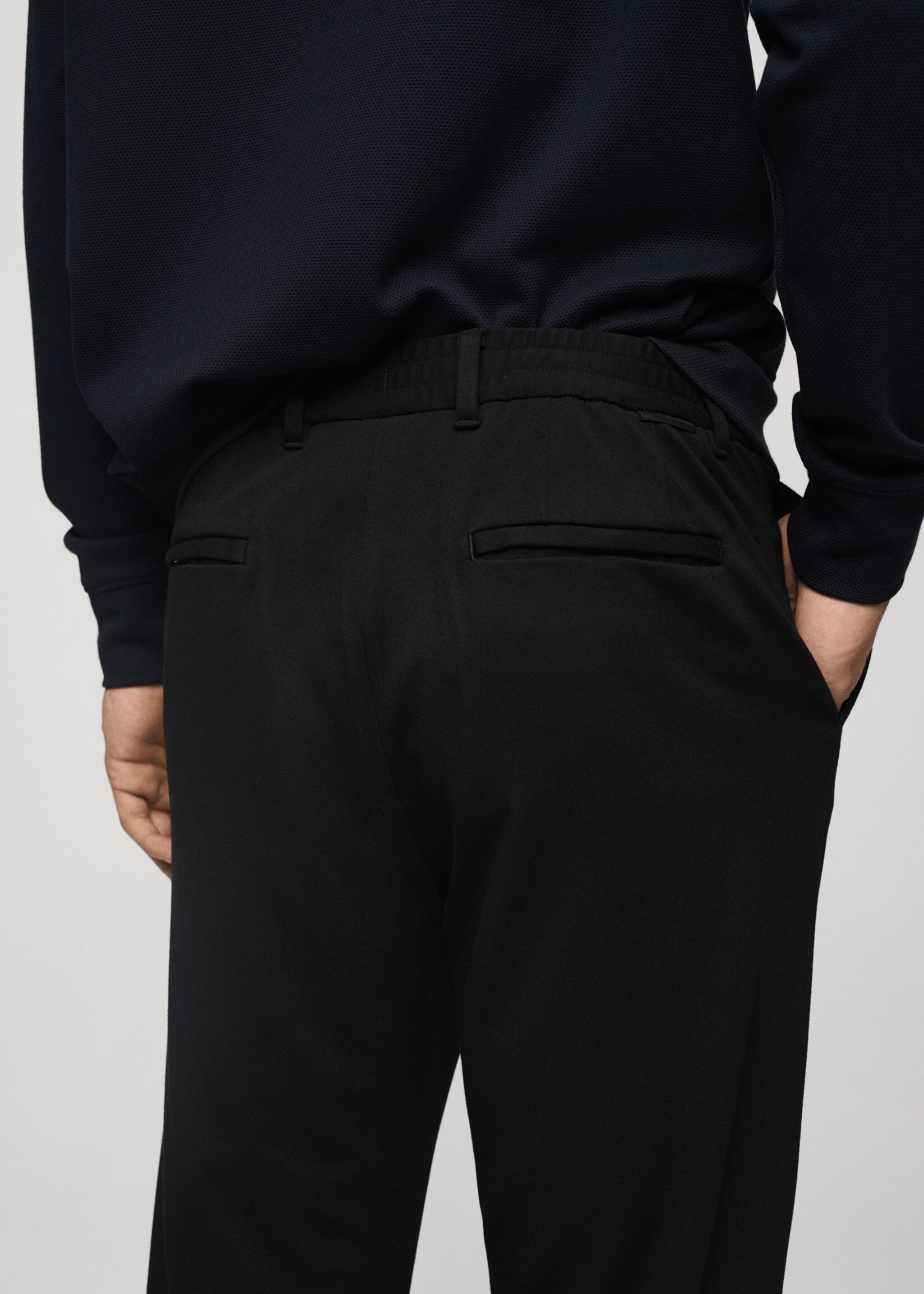 Stretch fabric slim-fit trousers with drawstring - Details of the article 6