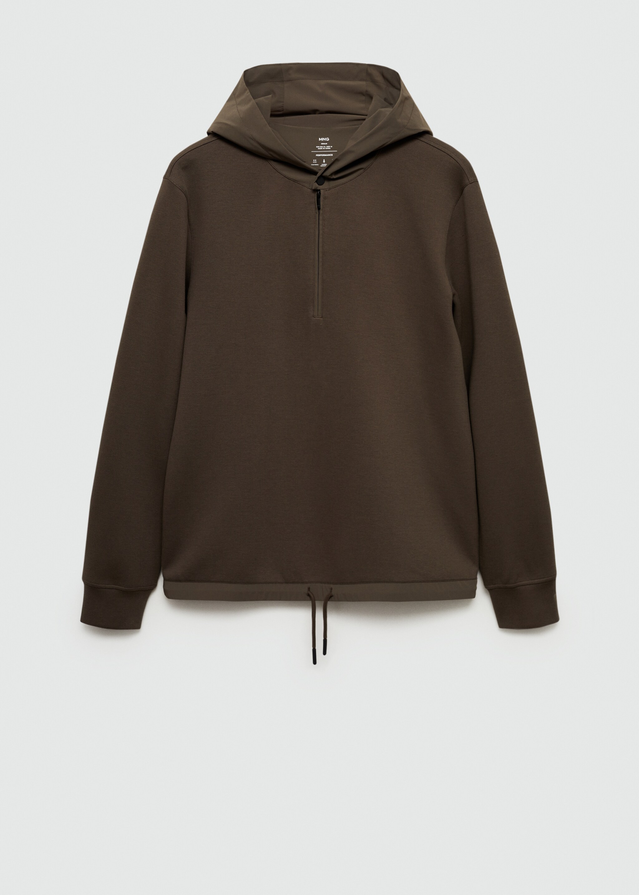 Stretch fabric regular-fit hooded sweatshirt - Article without model