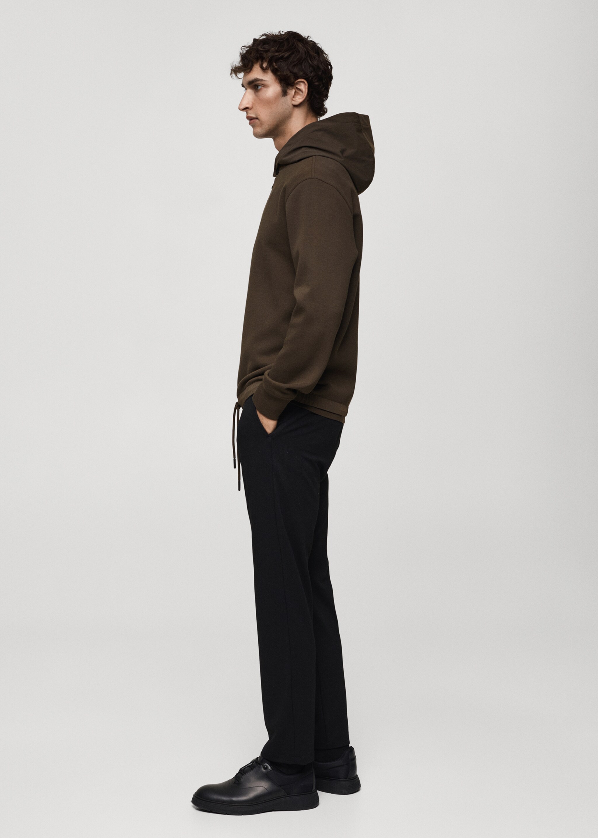 Stretch fabric regular-fit hooded sweatshirt - Details of the article 2
