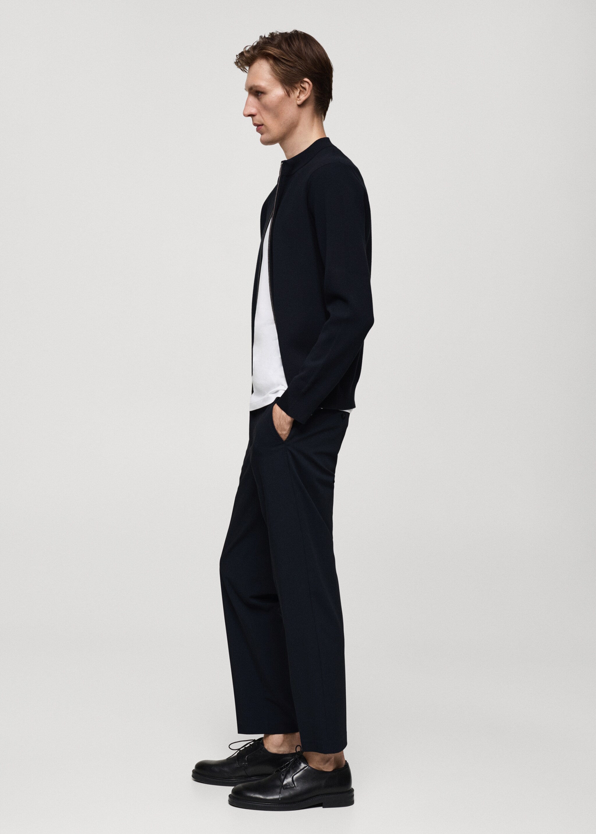 Medium-knit zip-up cardigan - Details of the article 2