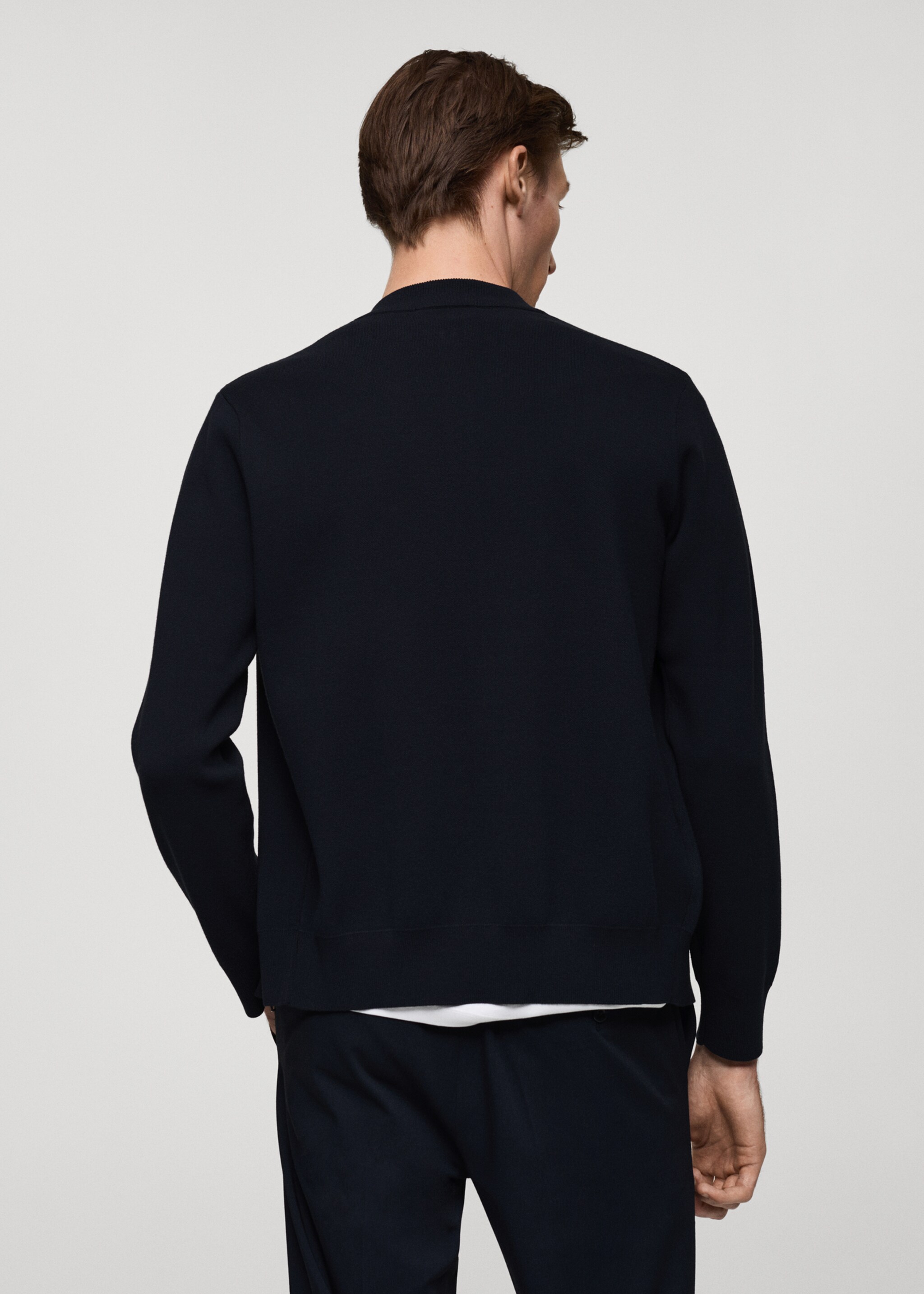 Medium-knit zip-up cardigan - Reverse of the article