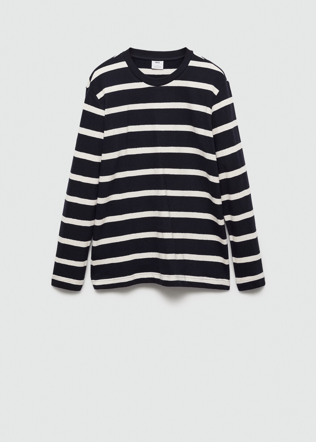 MANGO MAN 100 cotton striped t shirt dark navy L Man