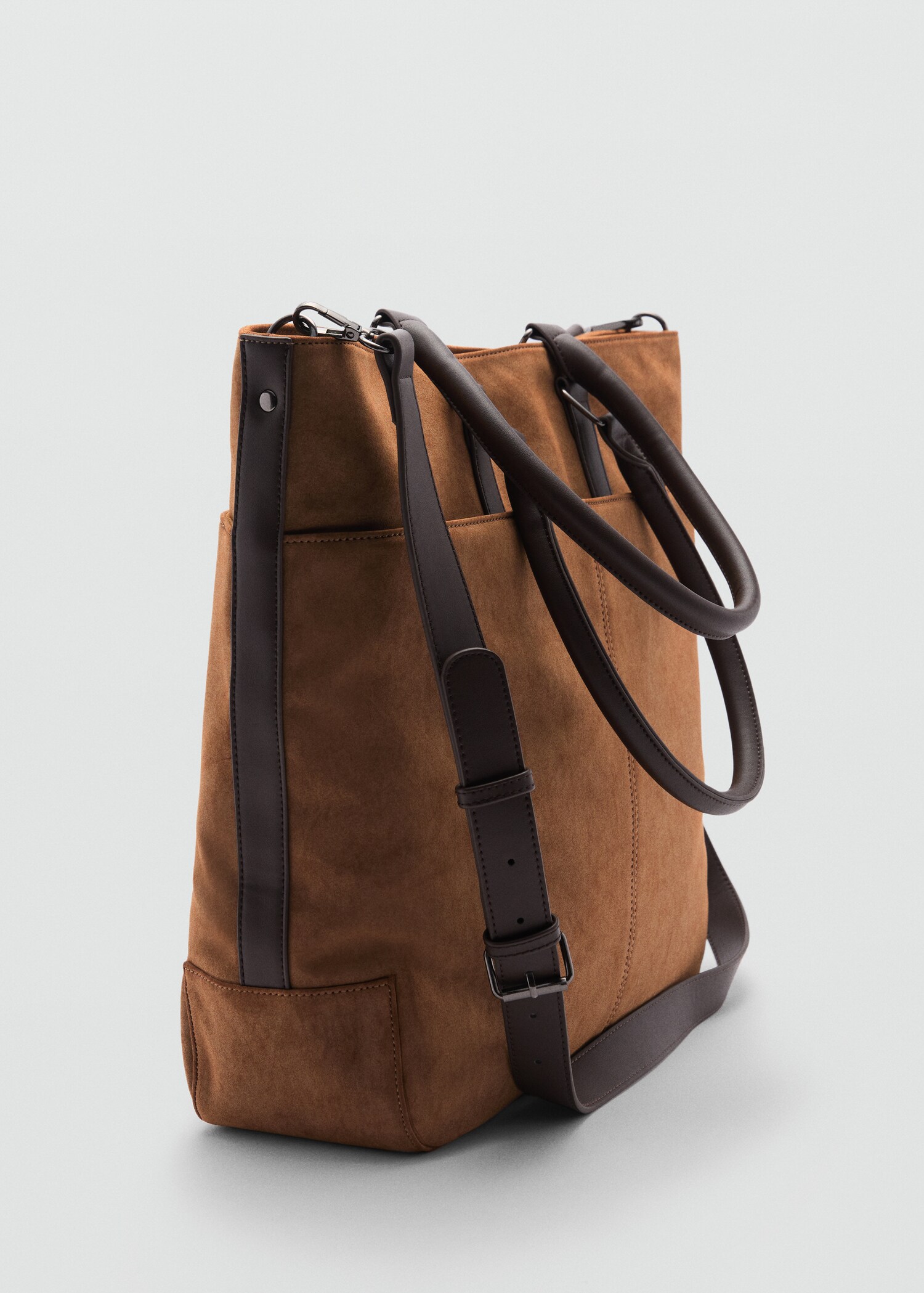 Sac bandoulière simili-cuir daim - Plan moyen