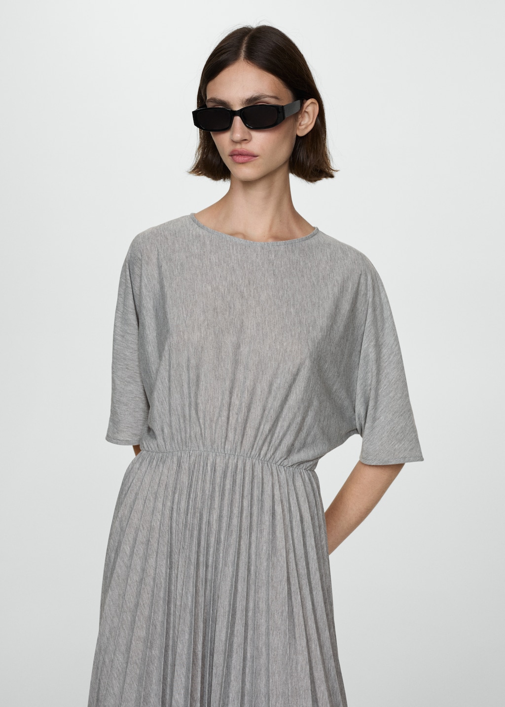 Pleated dress mango best sale