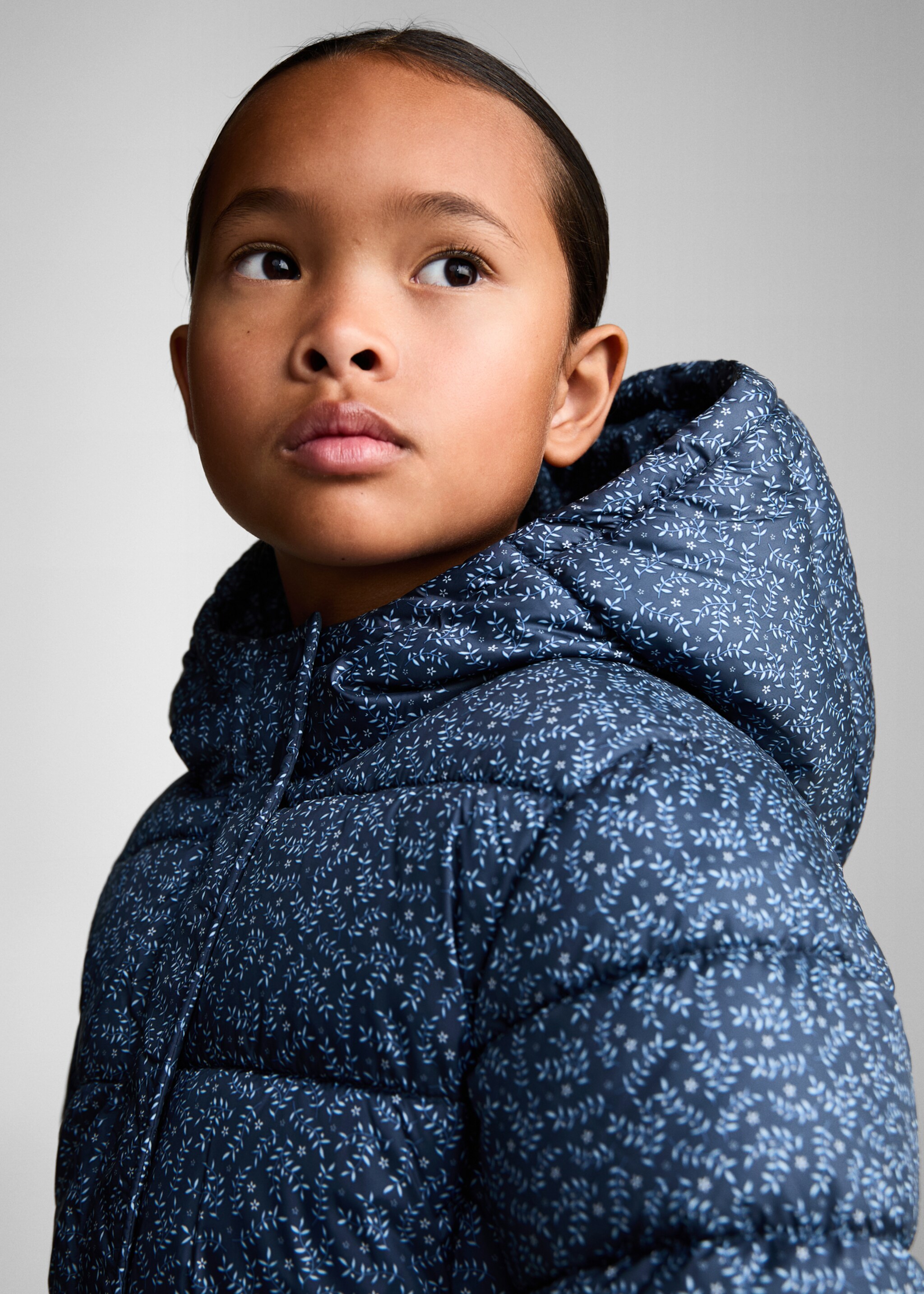 Flowers print quilted anorak - Details of the article 1