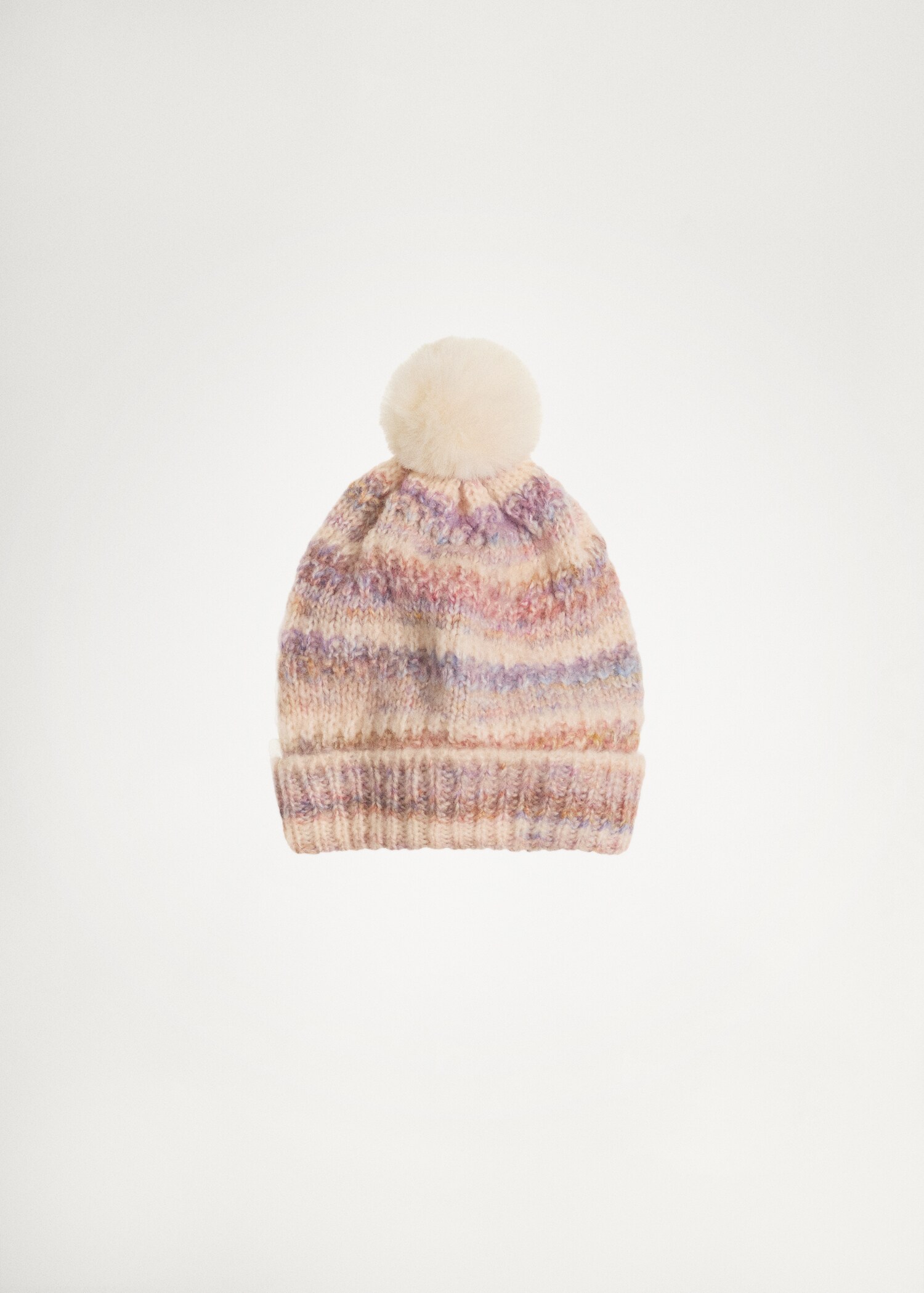 Pompom bicolour knit beanie - Details of the article 5