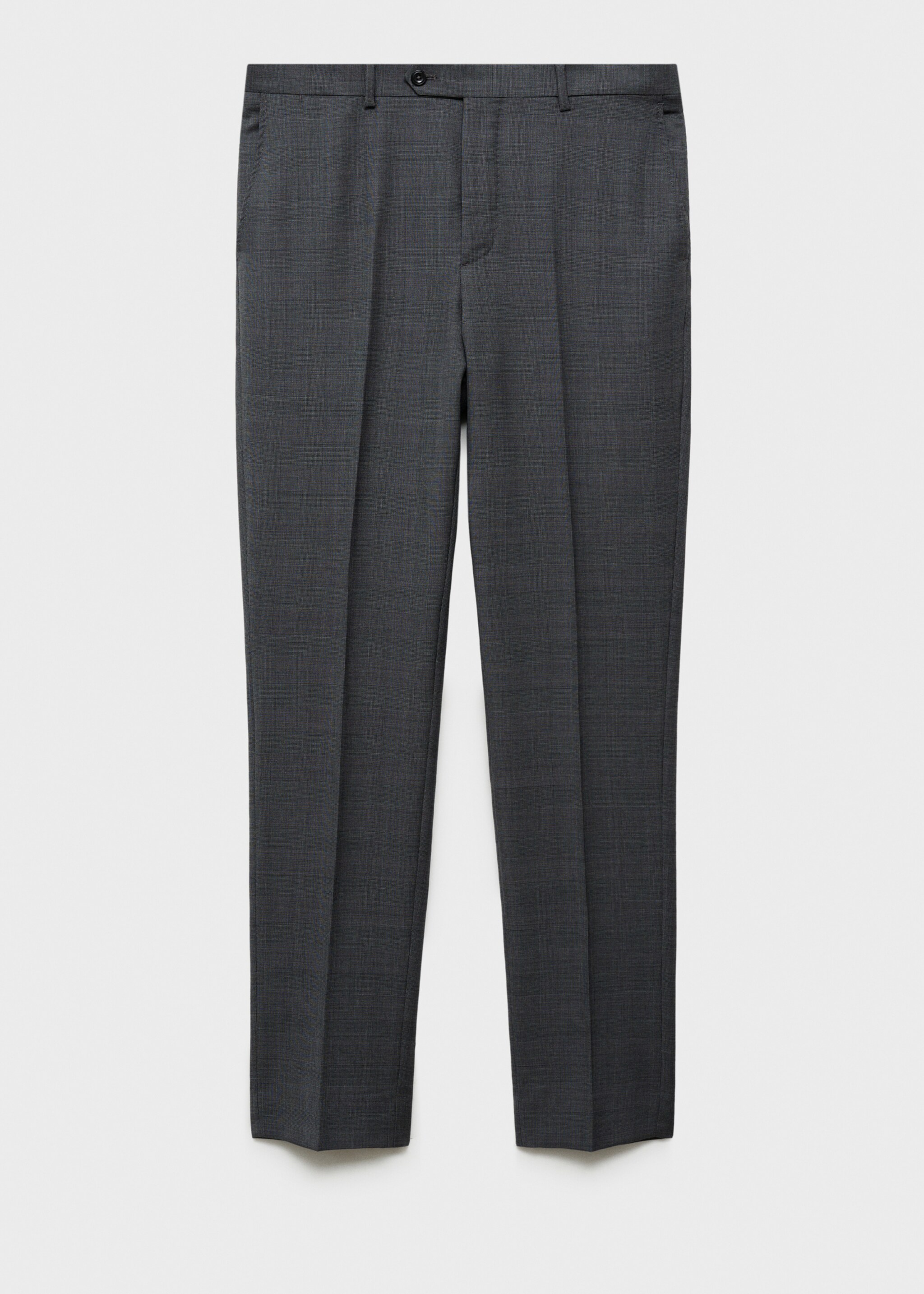 100% virgin wool Prince of Wales check suit trousers - Article without model
