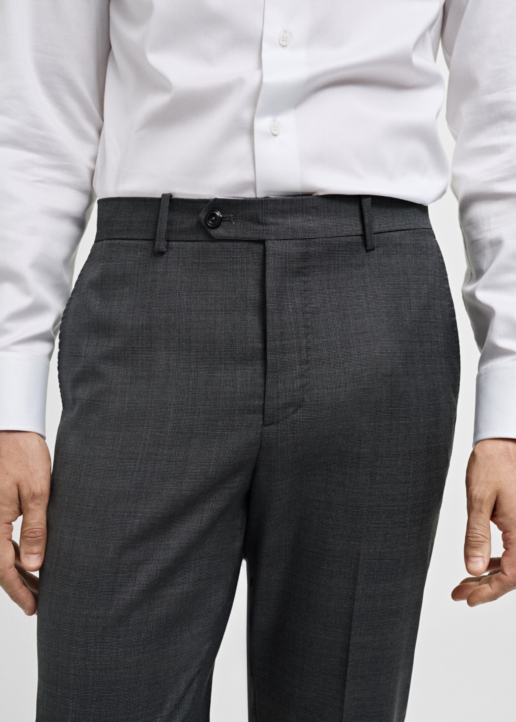 Pantalon de costume 100 % laine vierge carreaux écossais - Détail de l'article 1