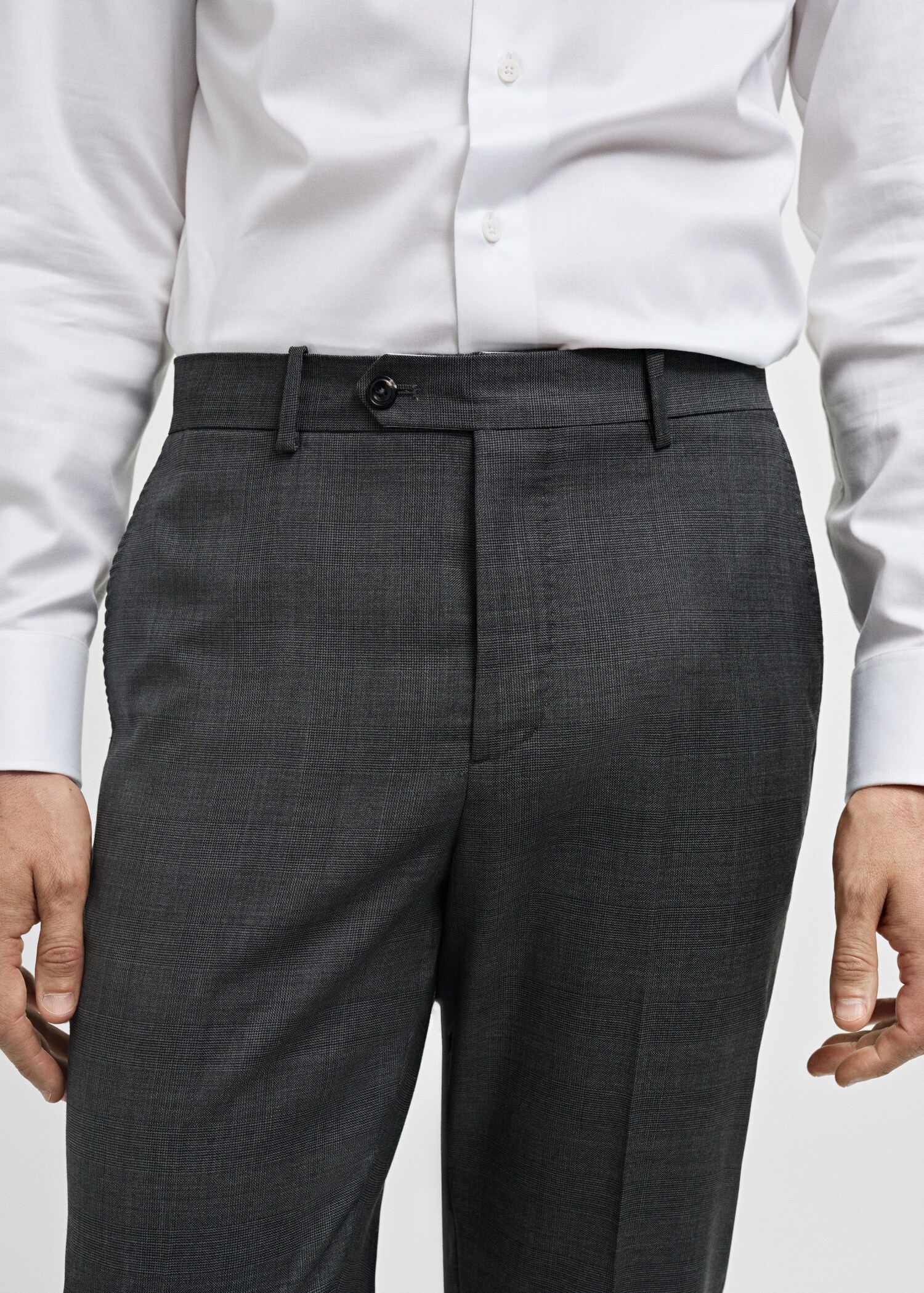 Pantalon de costume 100 % laine vierge carreaux écossais - Détail de l'article 1