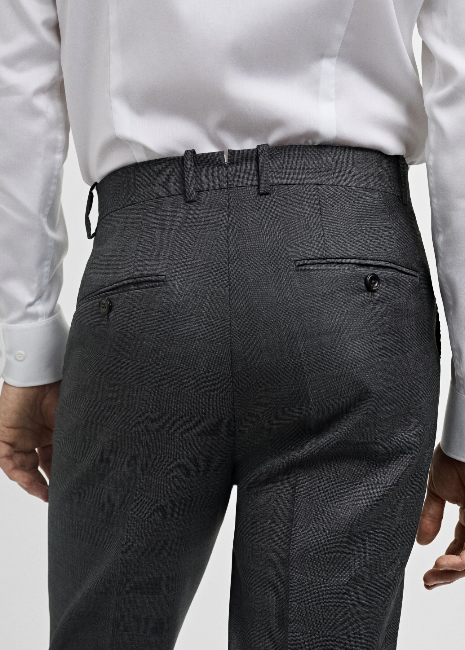 Pantalon de costume 100 % laine vierge carreaux écossais - Détail de l'article 6