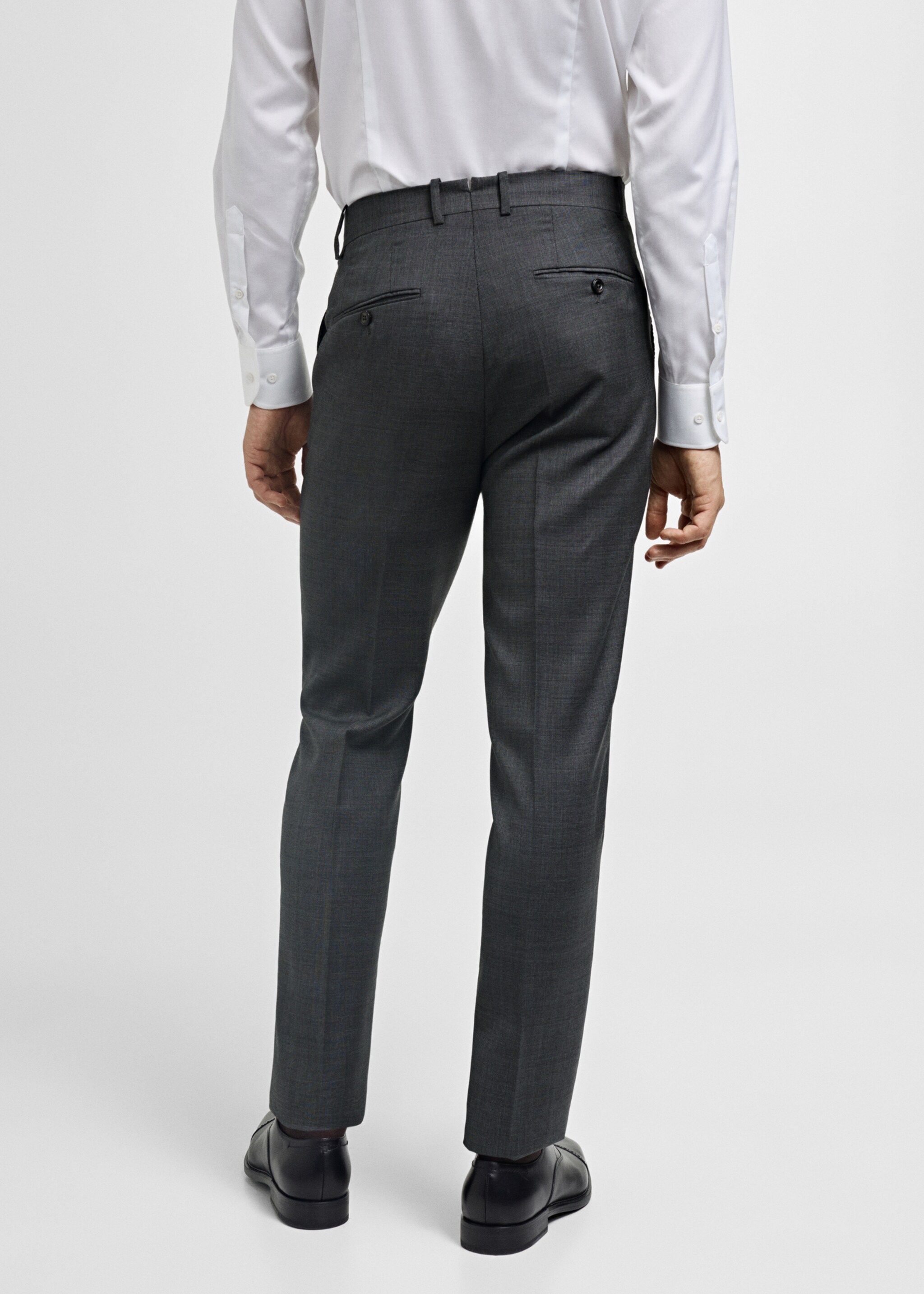 Pantalon de costume 100 % laine vierge carreaux écossais - Verso de l’article