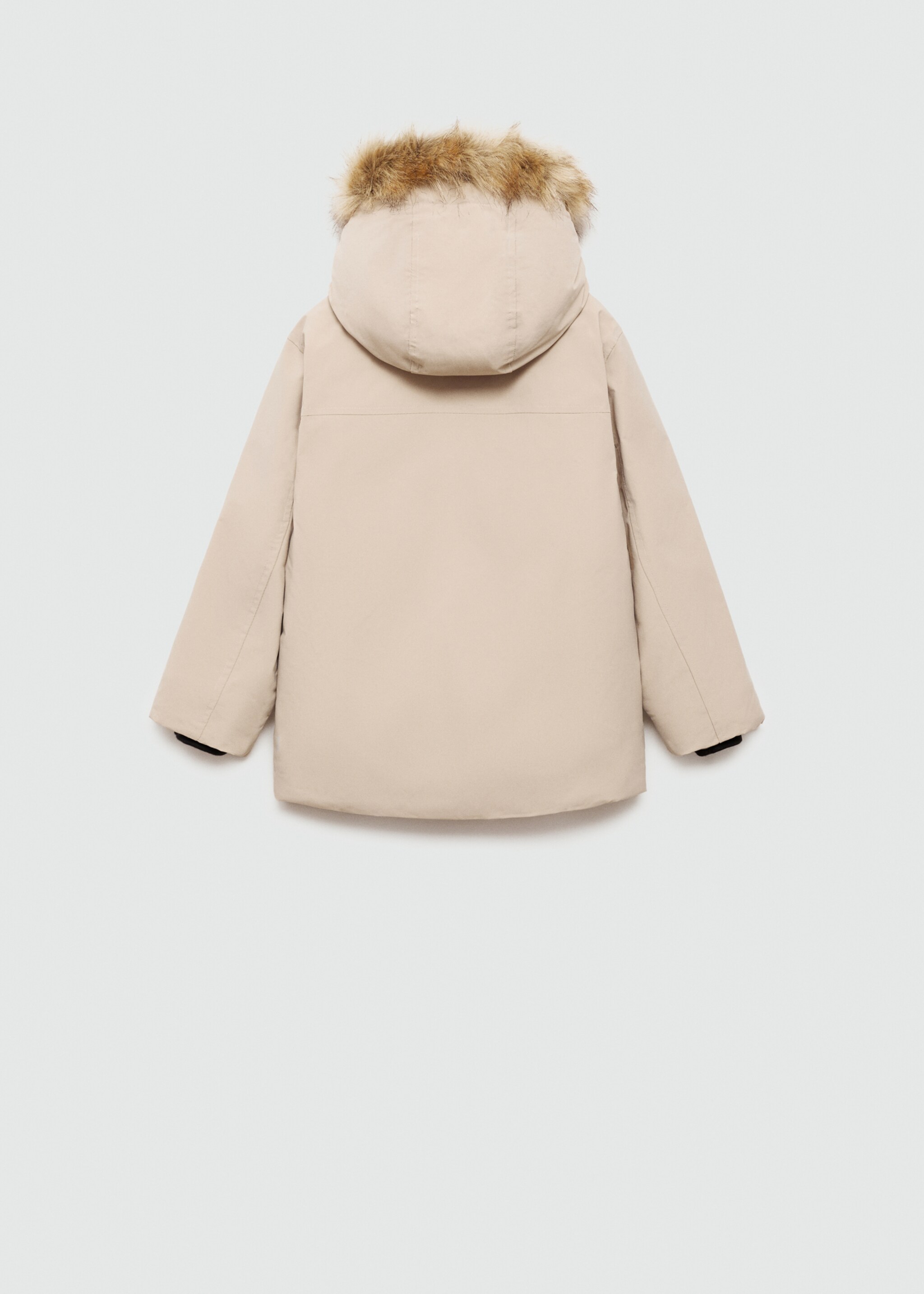 Quilted coat with fur-effect hood - Reverse of the article