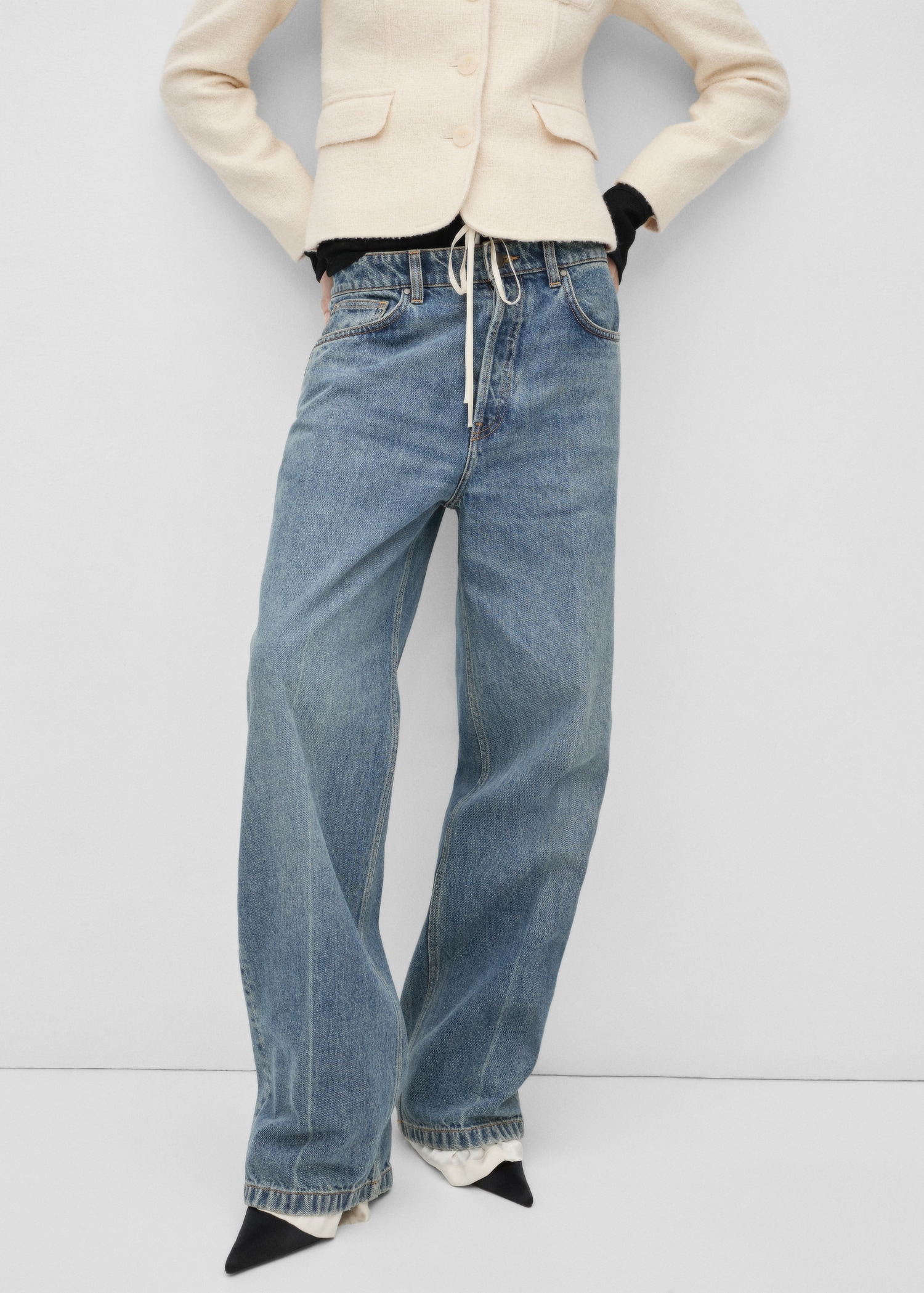 Low waist wideleg jeans - Medium plane