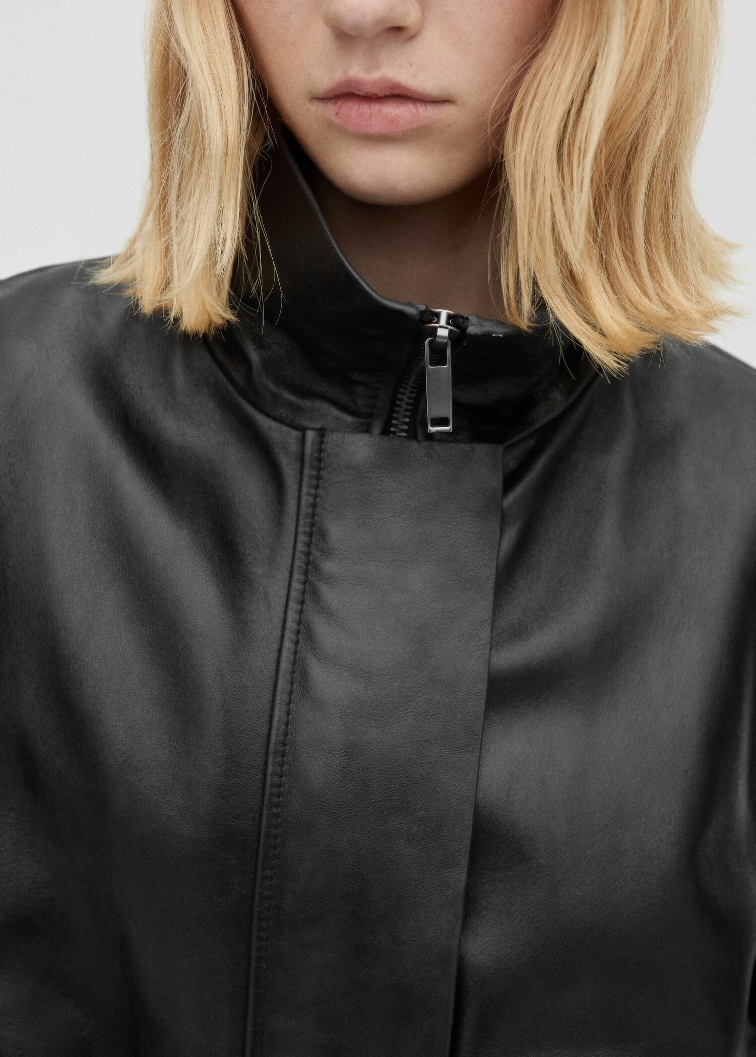 Oversized leather jacket - Details of the article 2