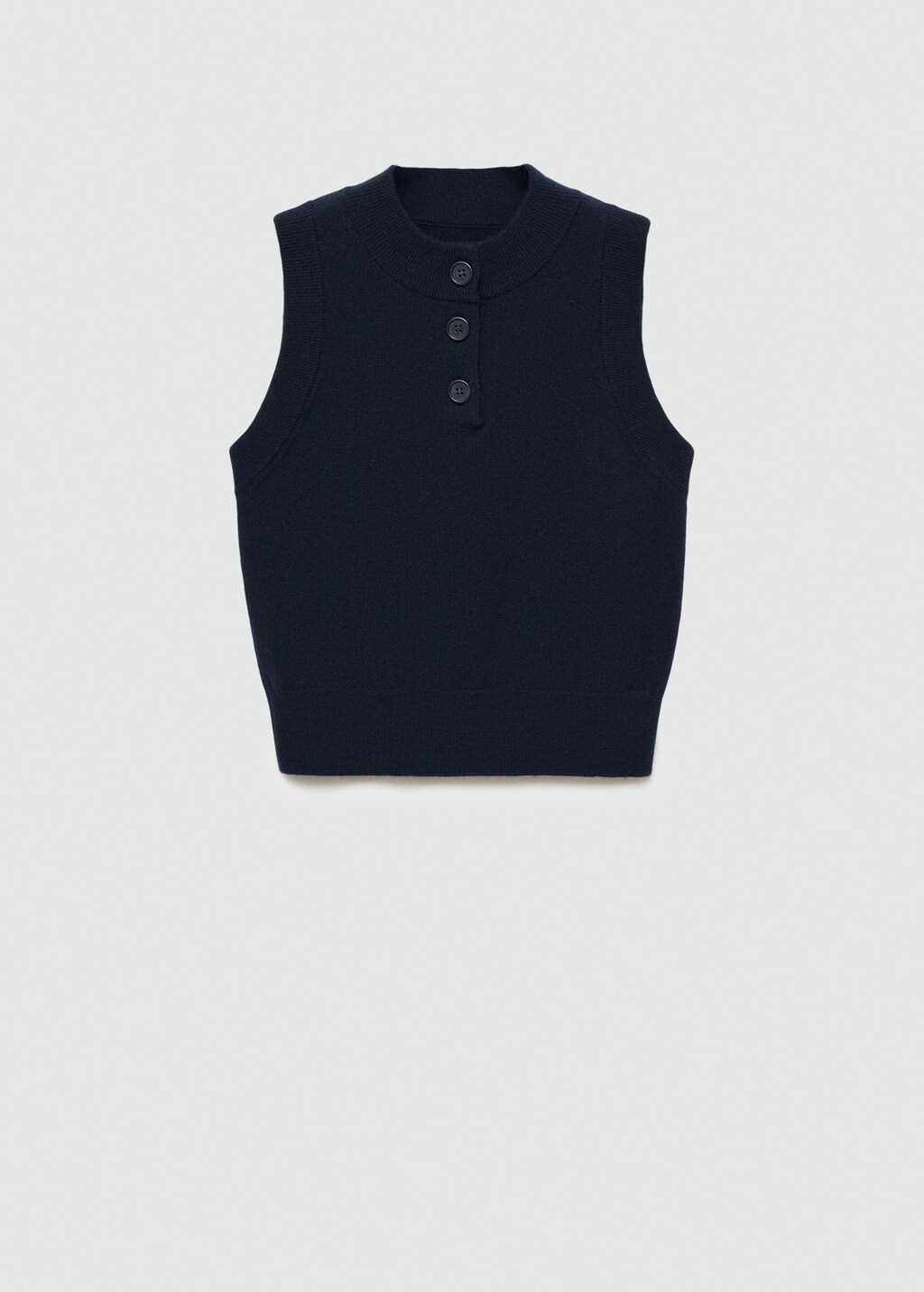 Gilet maille col boutonne